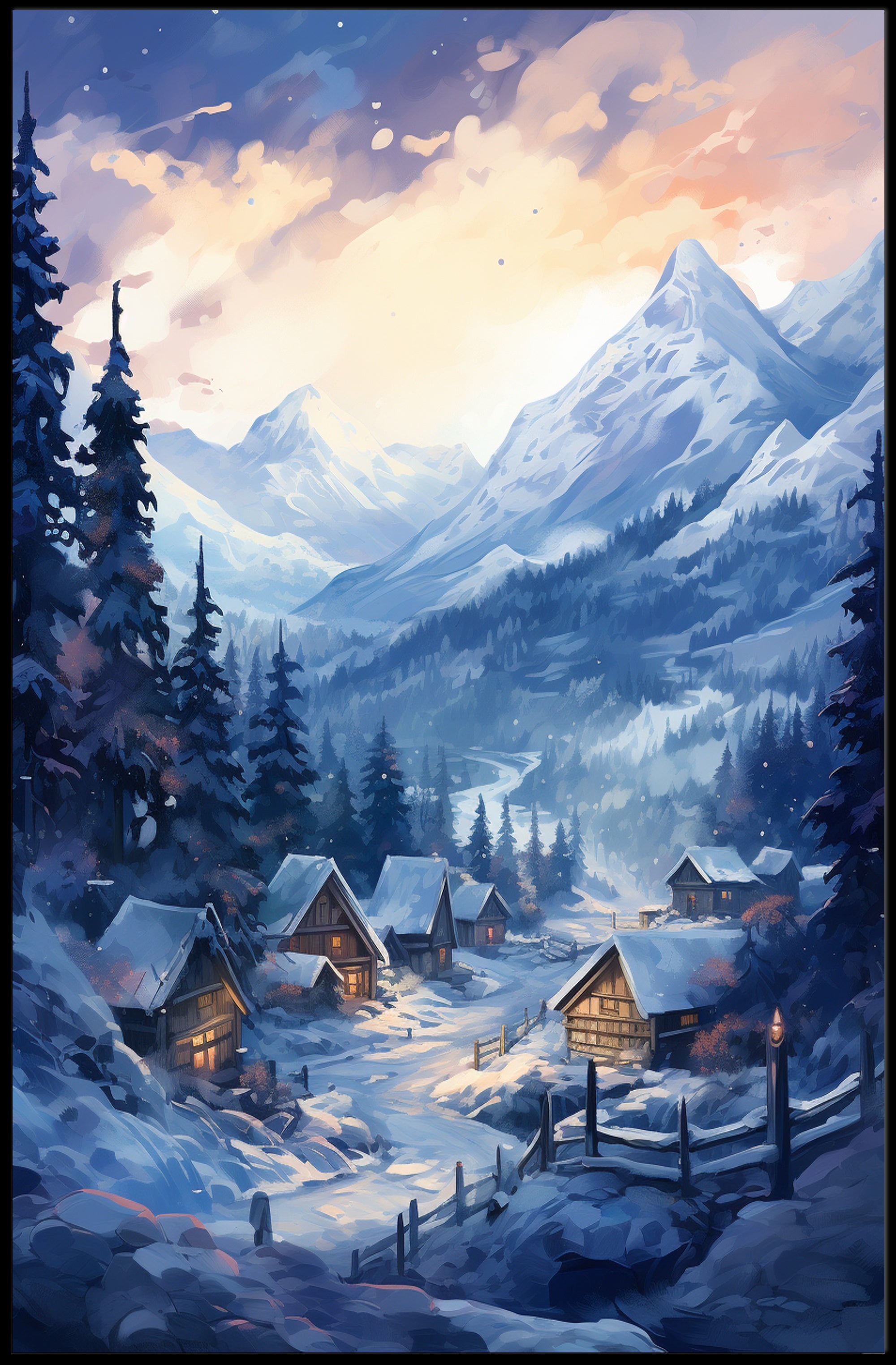 Winter Wonderland Village Poster