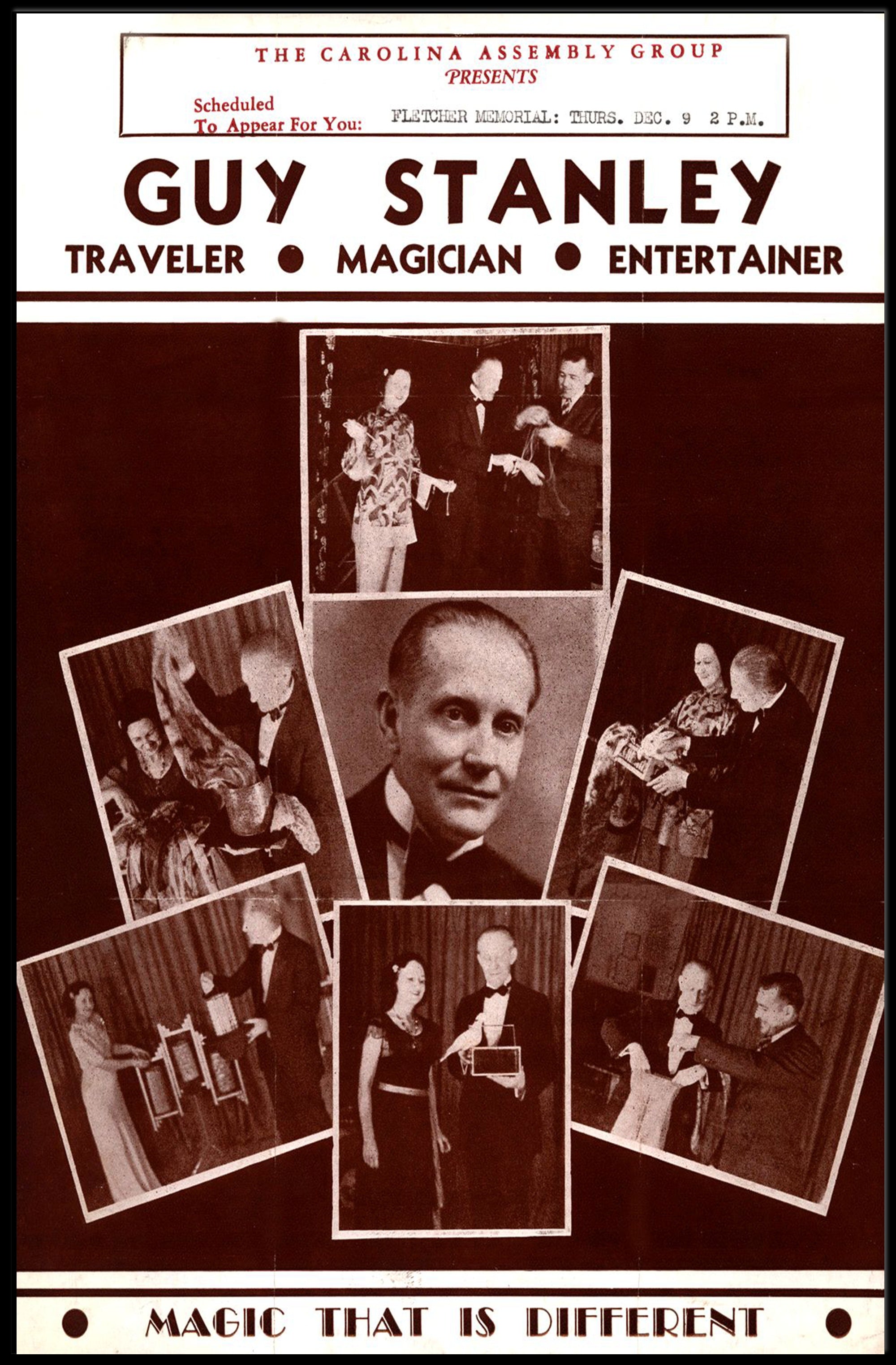 Guy Stanley Vintage Magician Entertainment Cultural Poster