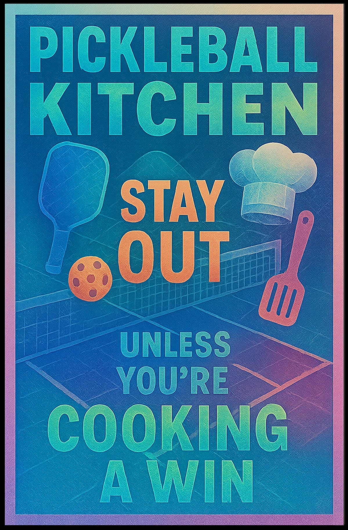 Pickleball Kitchen Humor Poster