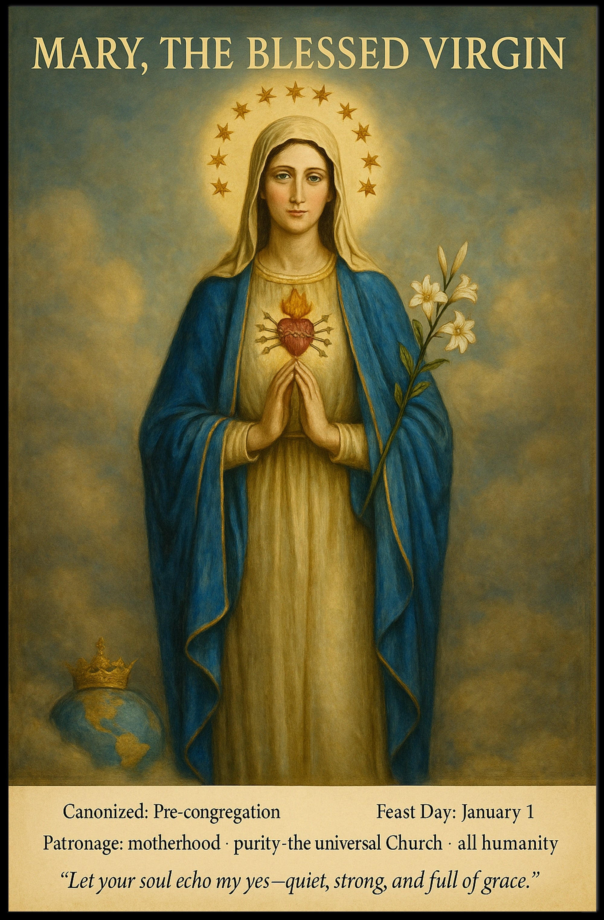 Mary's Sacred Heart Iconic Heritage Poster
