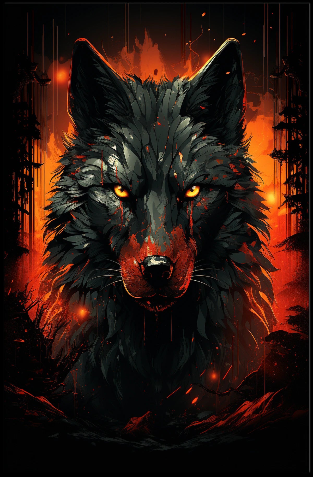 The Fiery Wolf Poster