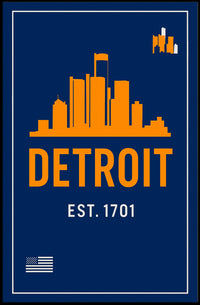 Detroit Skyline Est. 1701 Poster PosterGoat