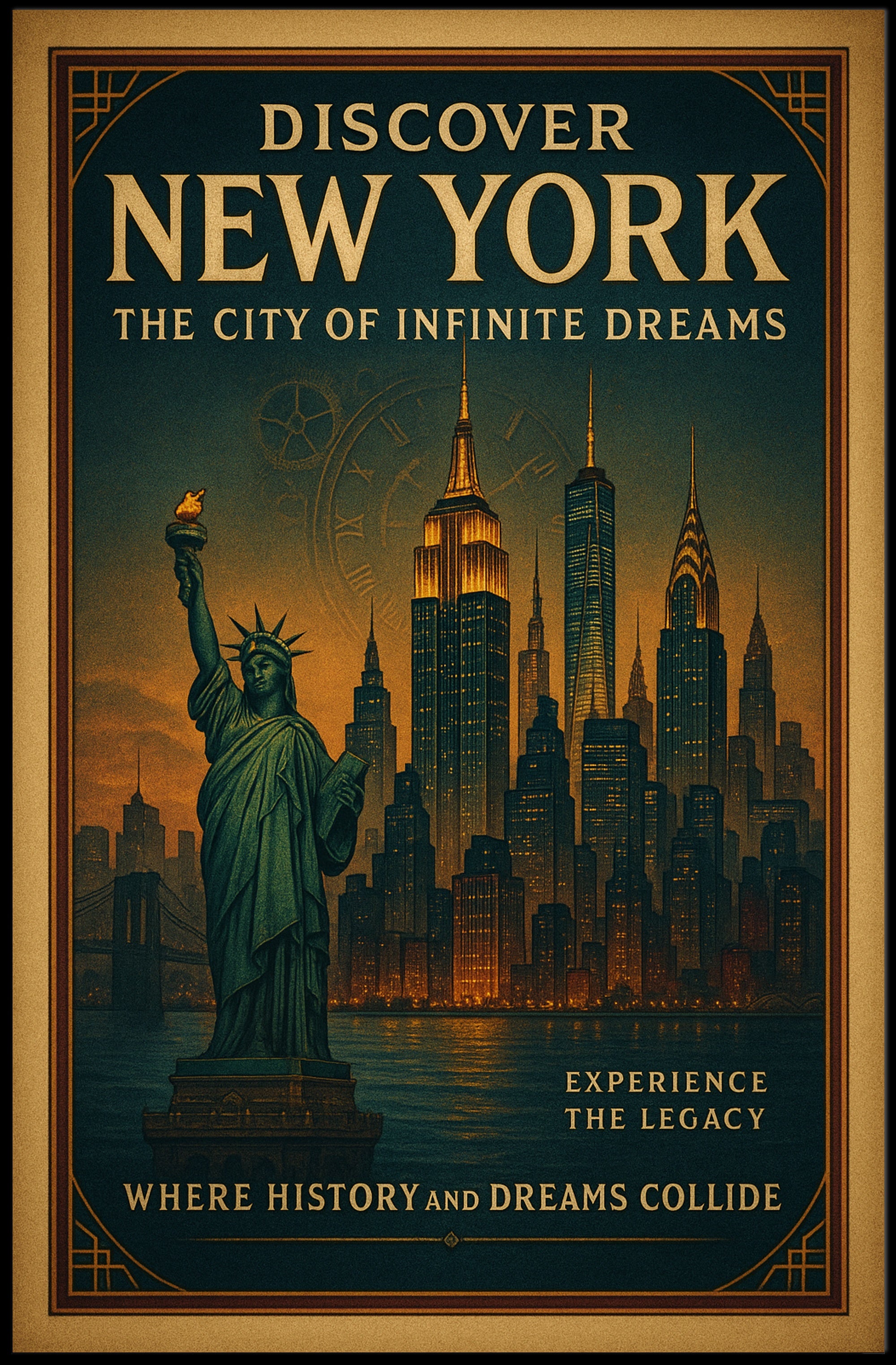 New York Skyline Dreams Urban or Cityscape Poster