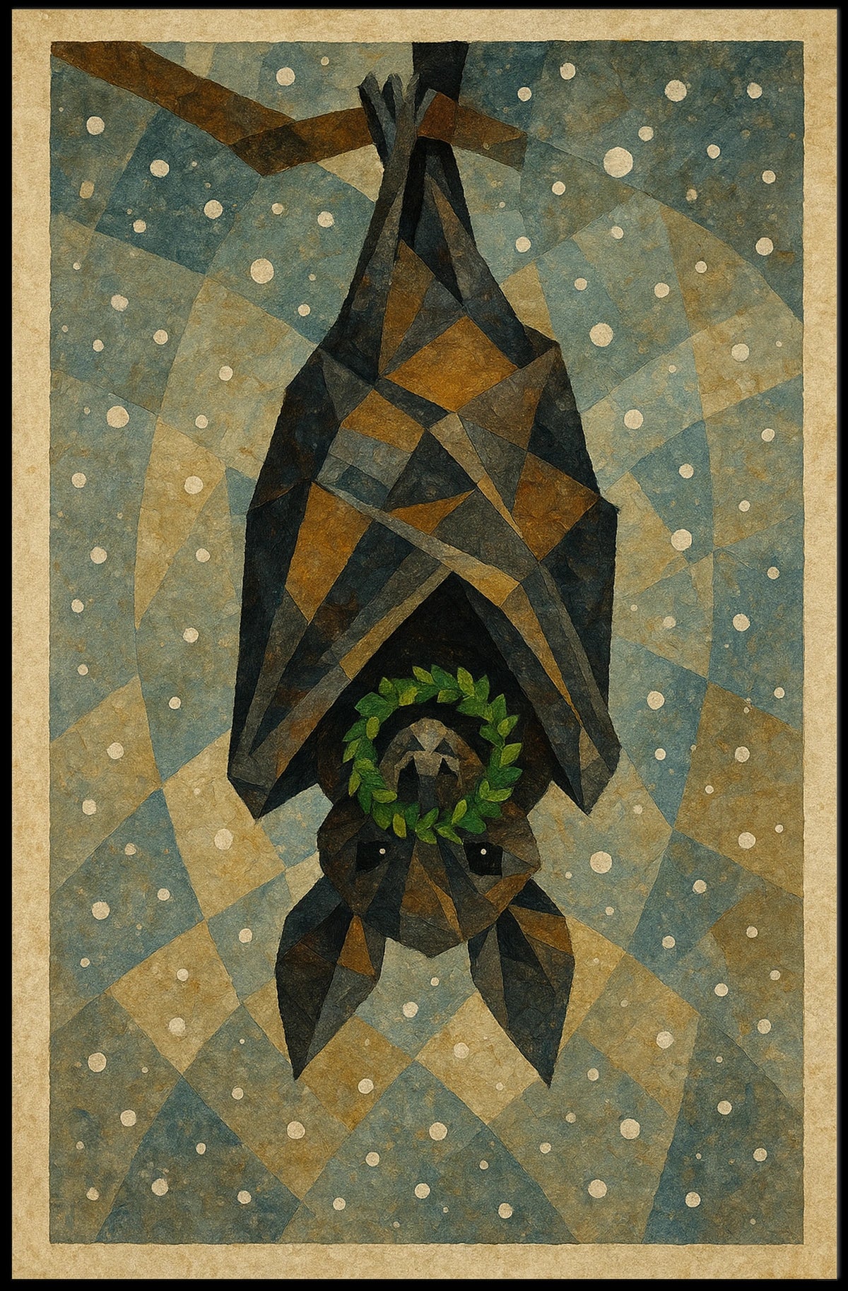 Geometric Bat Art Poster