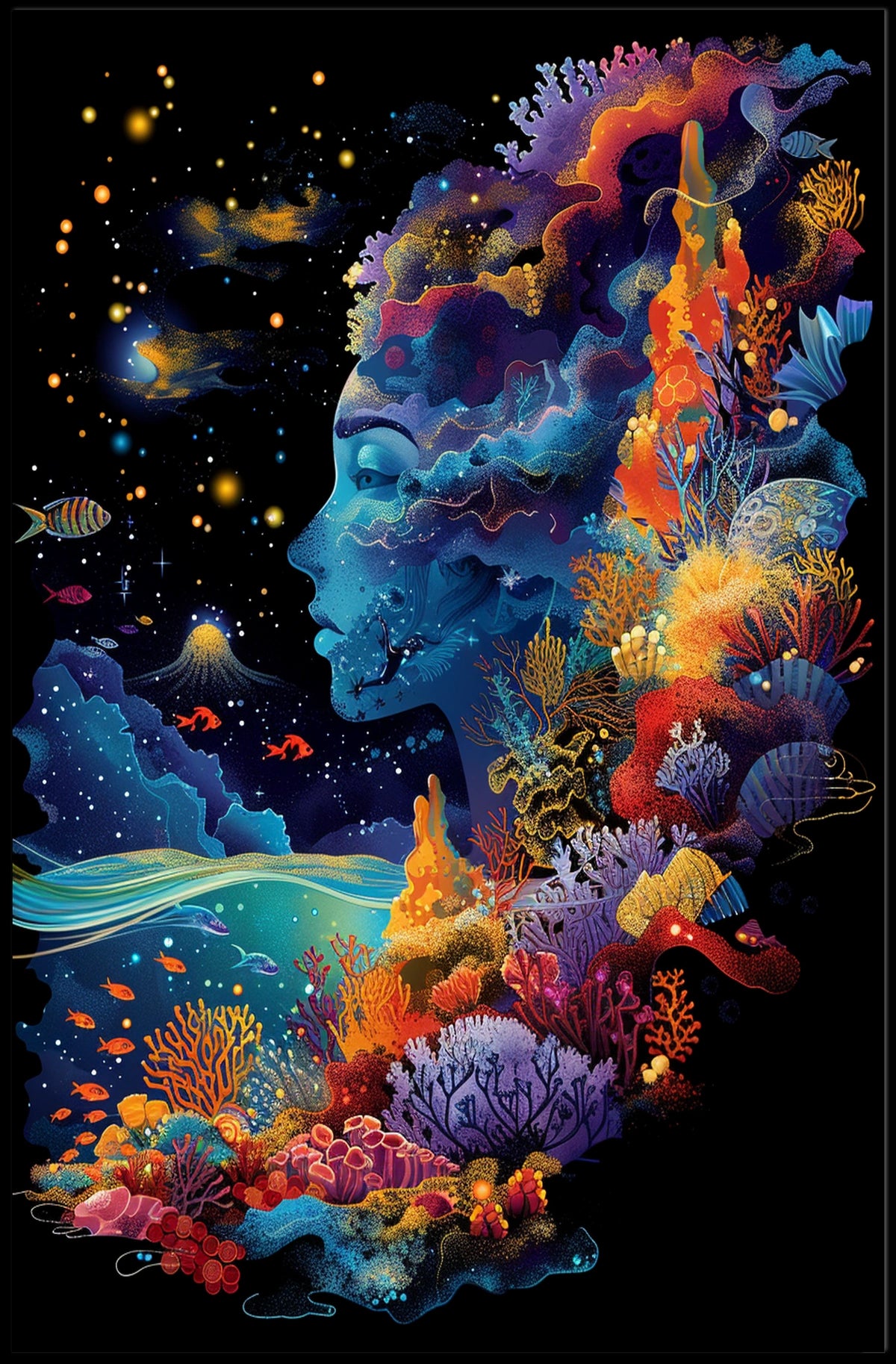 Surreal Cosmic Underwater Artistry Abstract, Artistic, or Pop Culture Poster