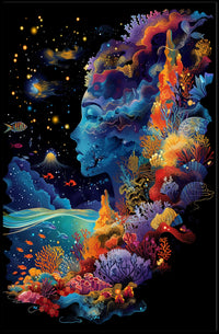 Surreal Cosmic Underwater Artistry Abstract, Artistic, or Pop Culture Poster