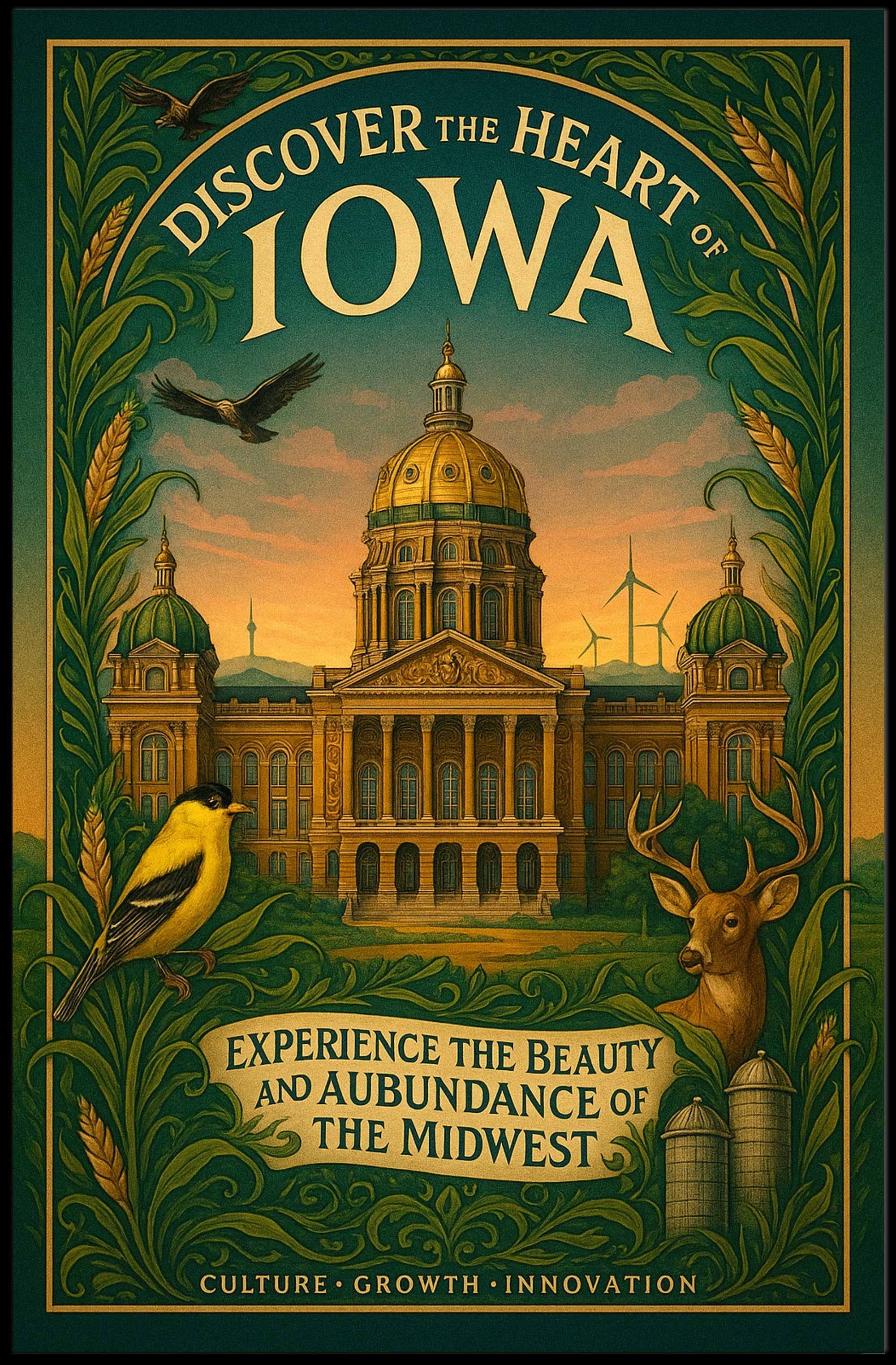 Discover The Heart Of Iowa Poster