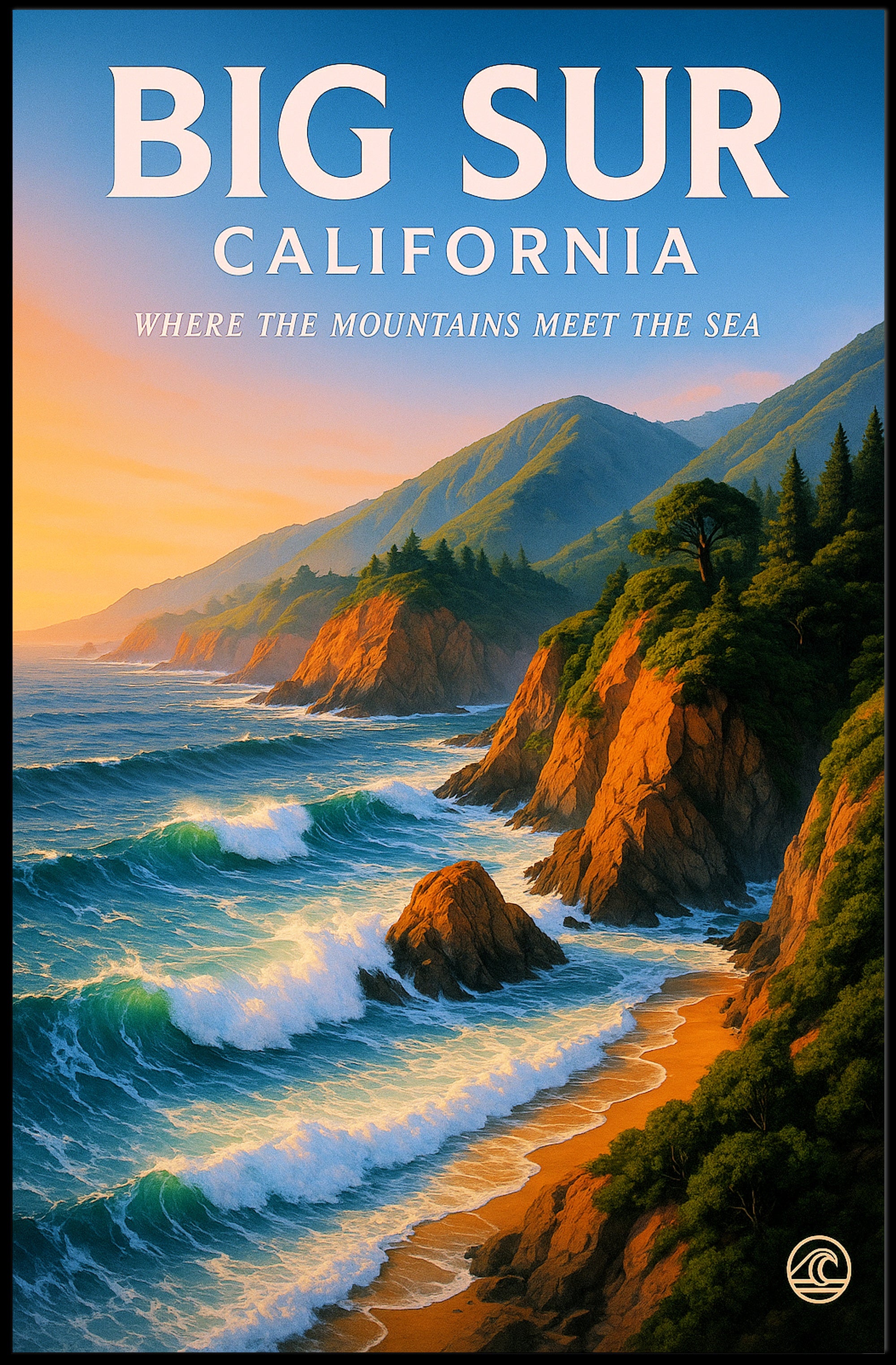 Big Sur - Where the Mountains Meet the Sea Poster PosterGoat