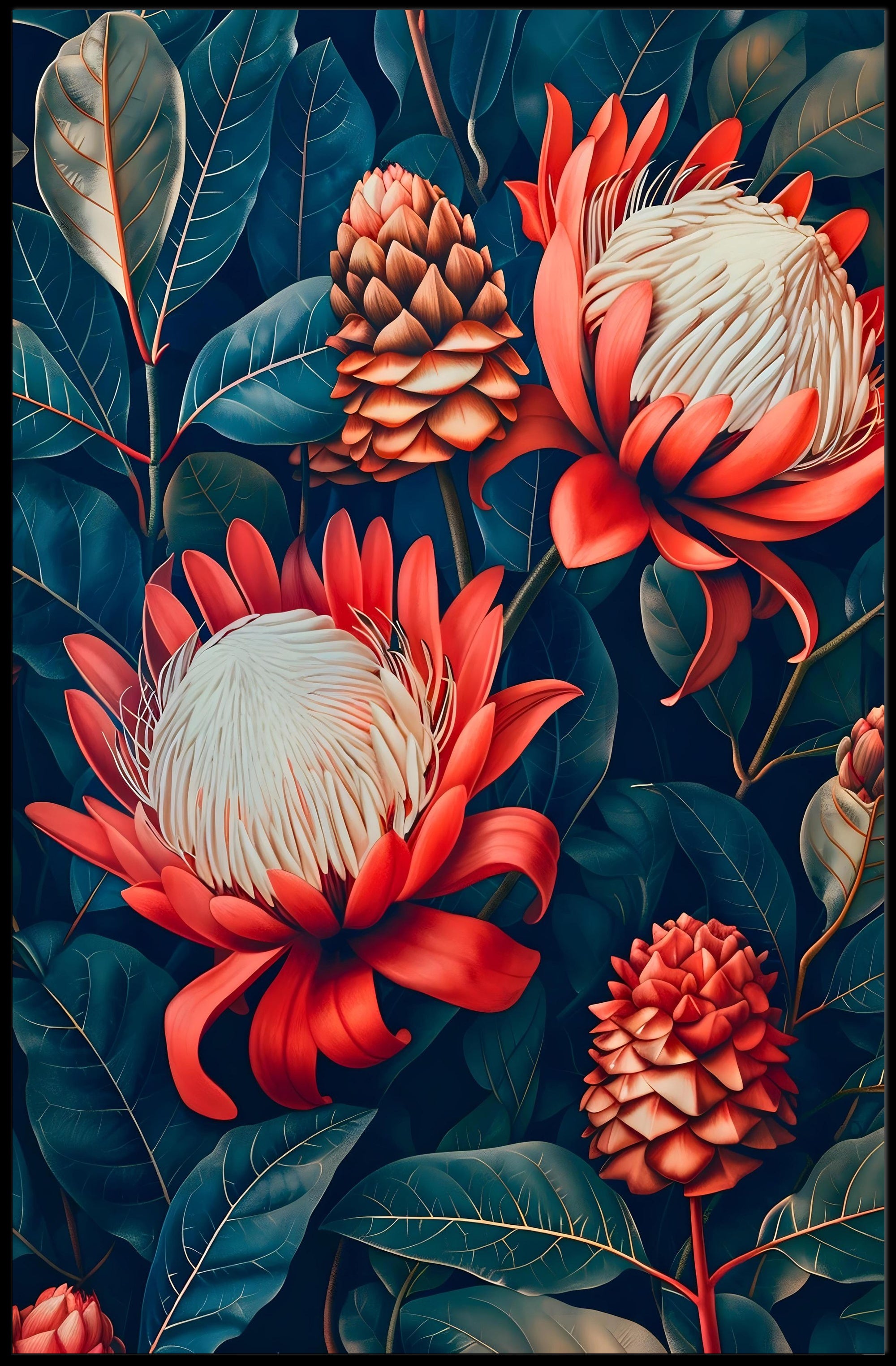 Vibrant Floral Symphony Wall Art Print