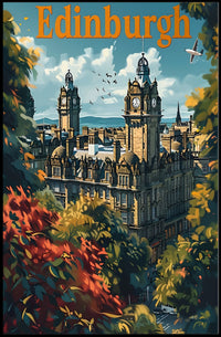 Edinburgh Cityscape Travel Poster