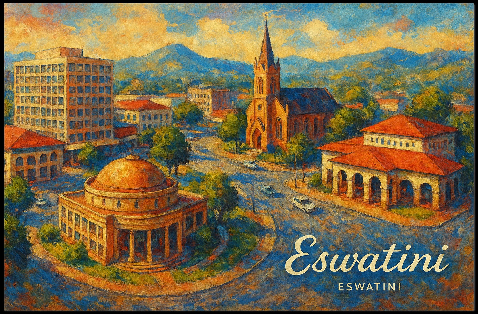 Eswatini Cityscape Poster