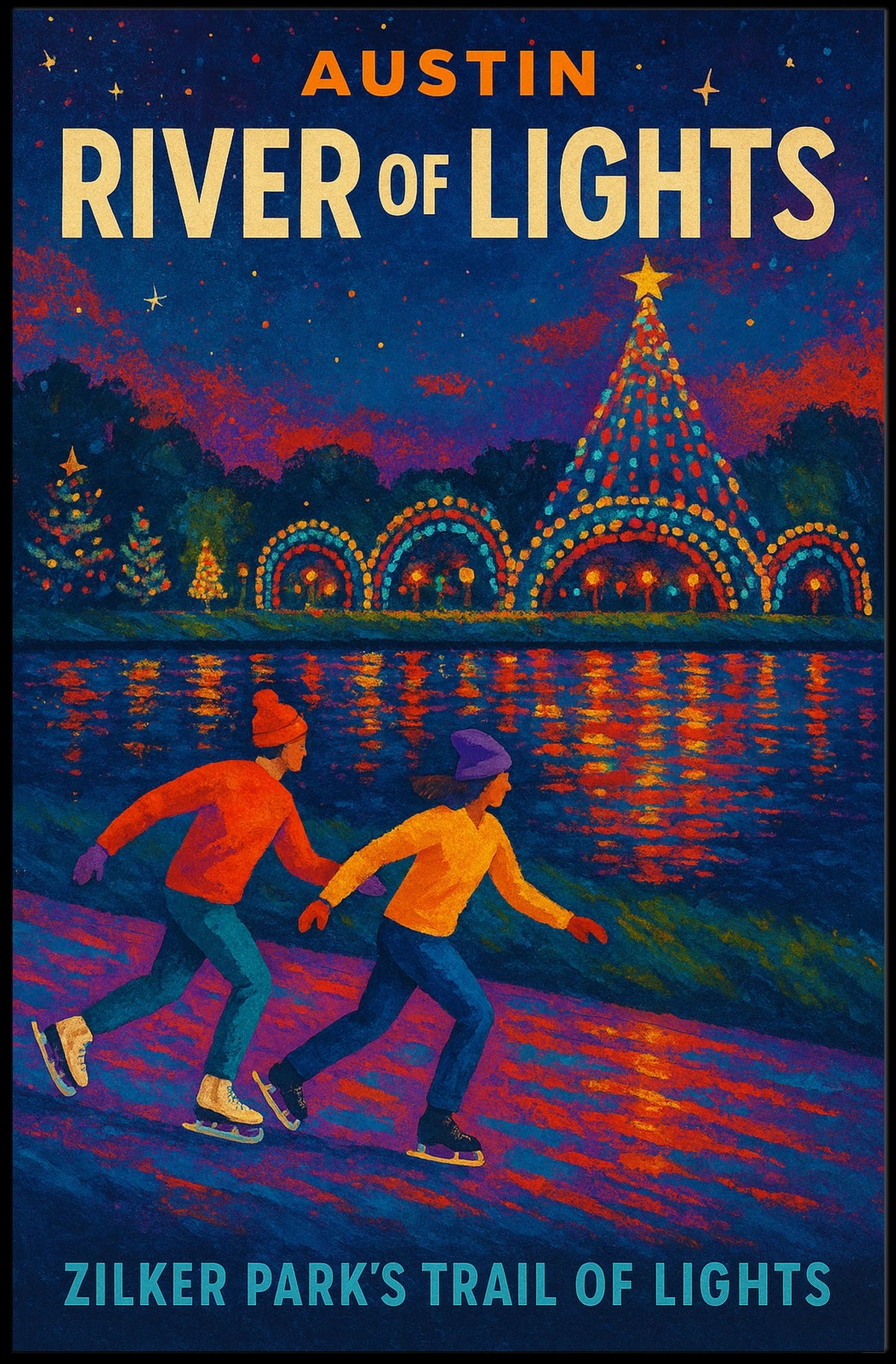 Austin River Of Lights Poster