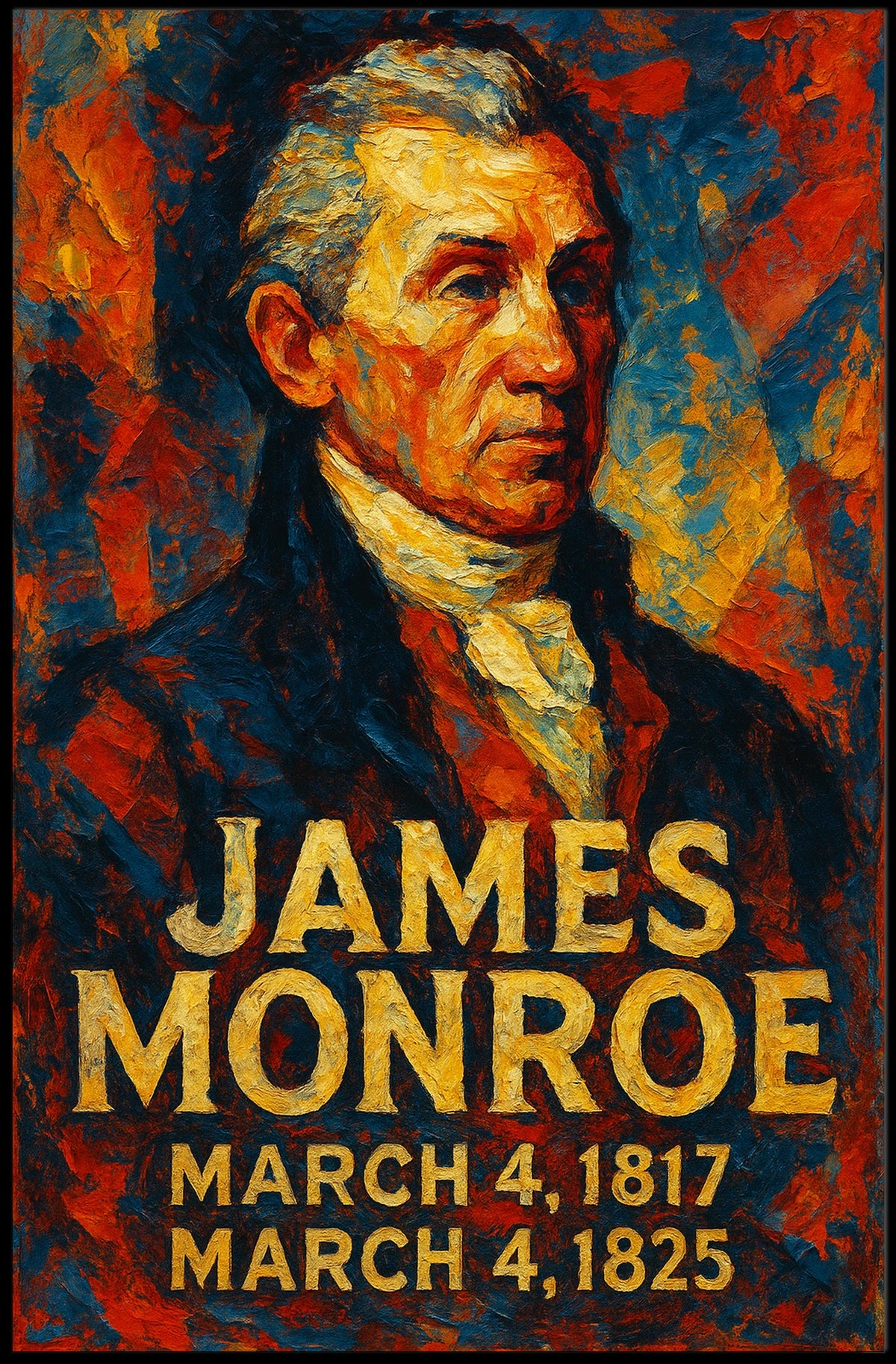 James Monroe 5th President of the United States Glitch Hop Art Poster