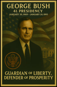 George Bush American Flag Historical or Presidential Poster