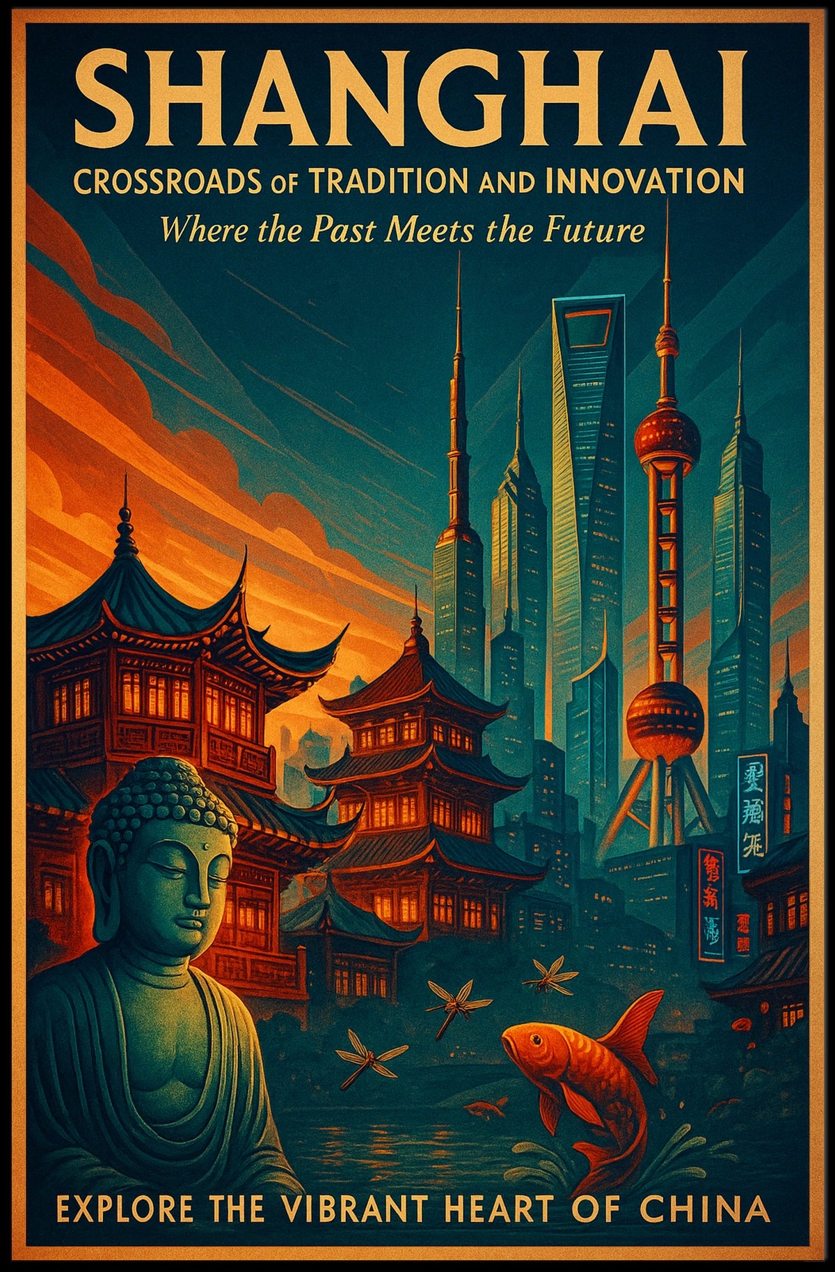 Shanghai Crossroads of Tradition and Innovation Poster