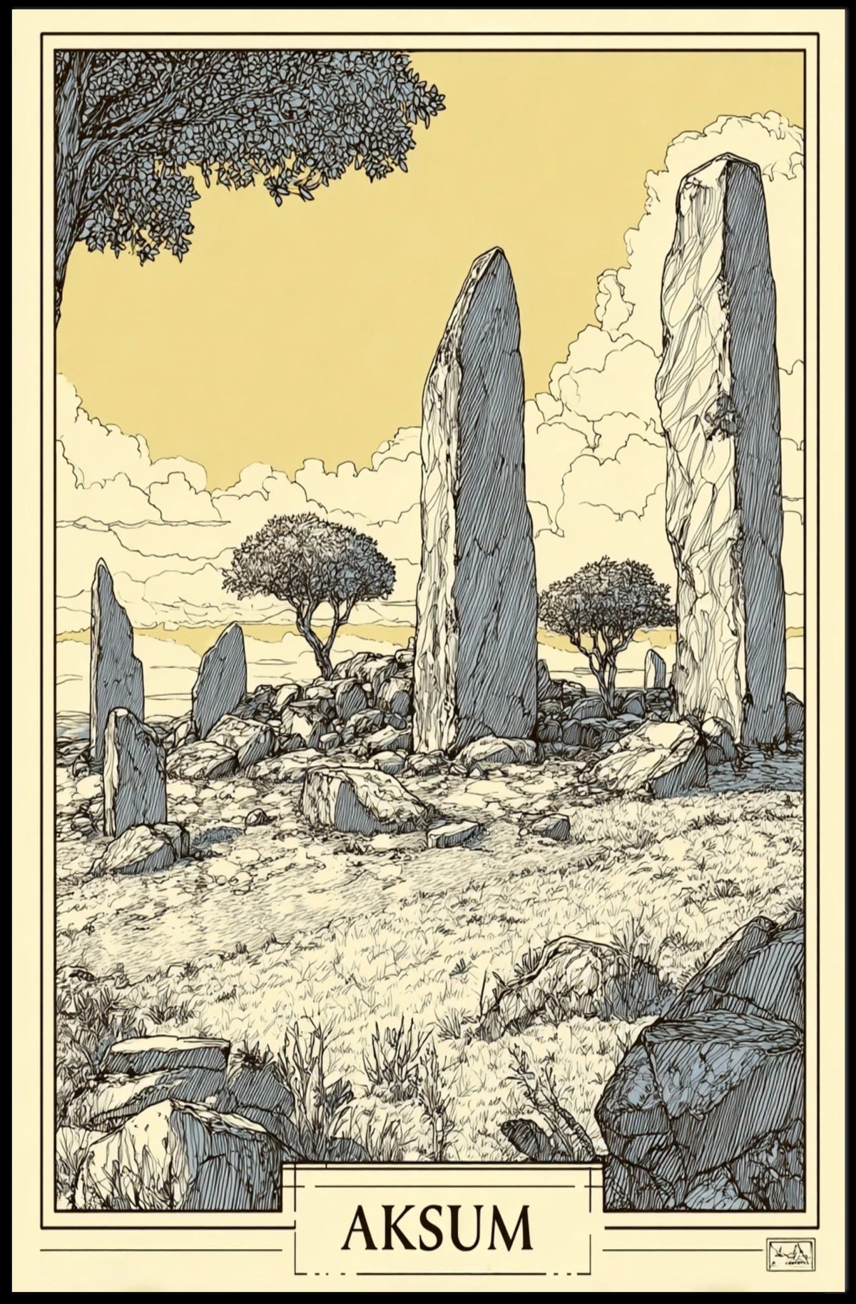Aksum Ancient Monoliths Poster