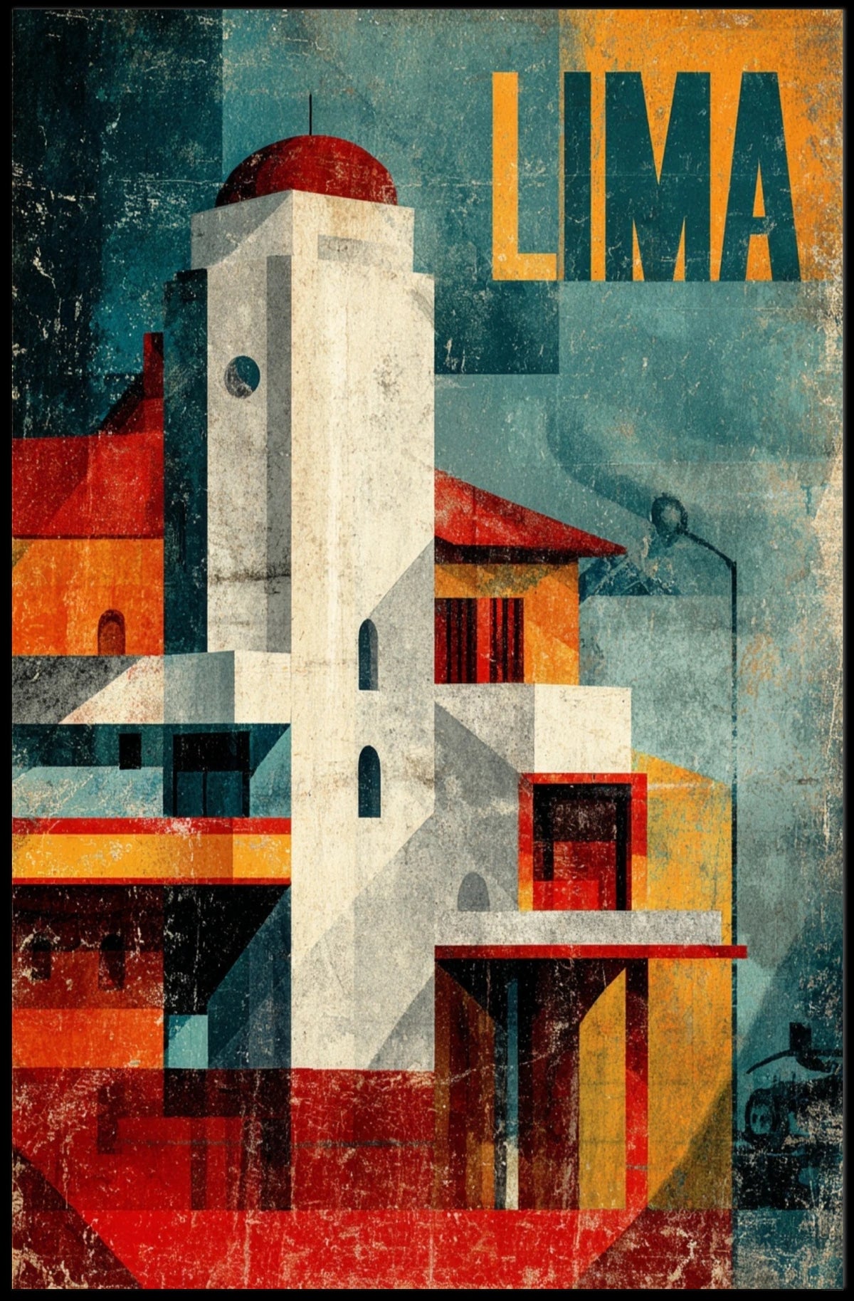 Lima Architectural Abstraction Poster