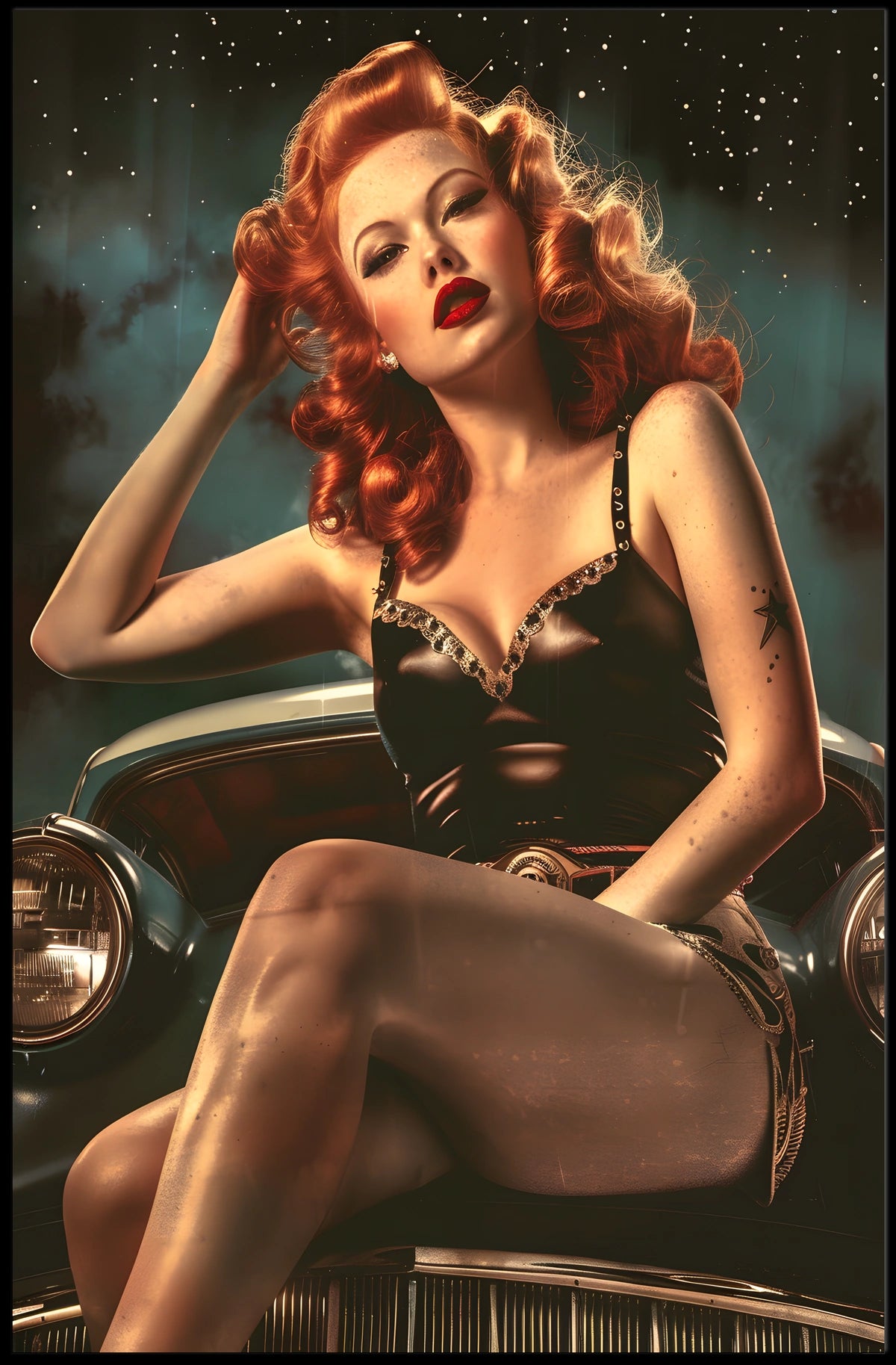 Vintage Glamour Under the Stars Poster