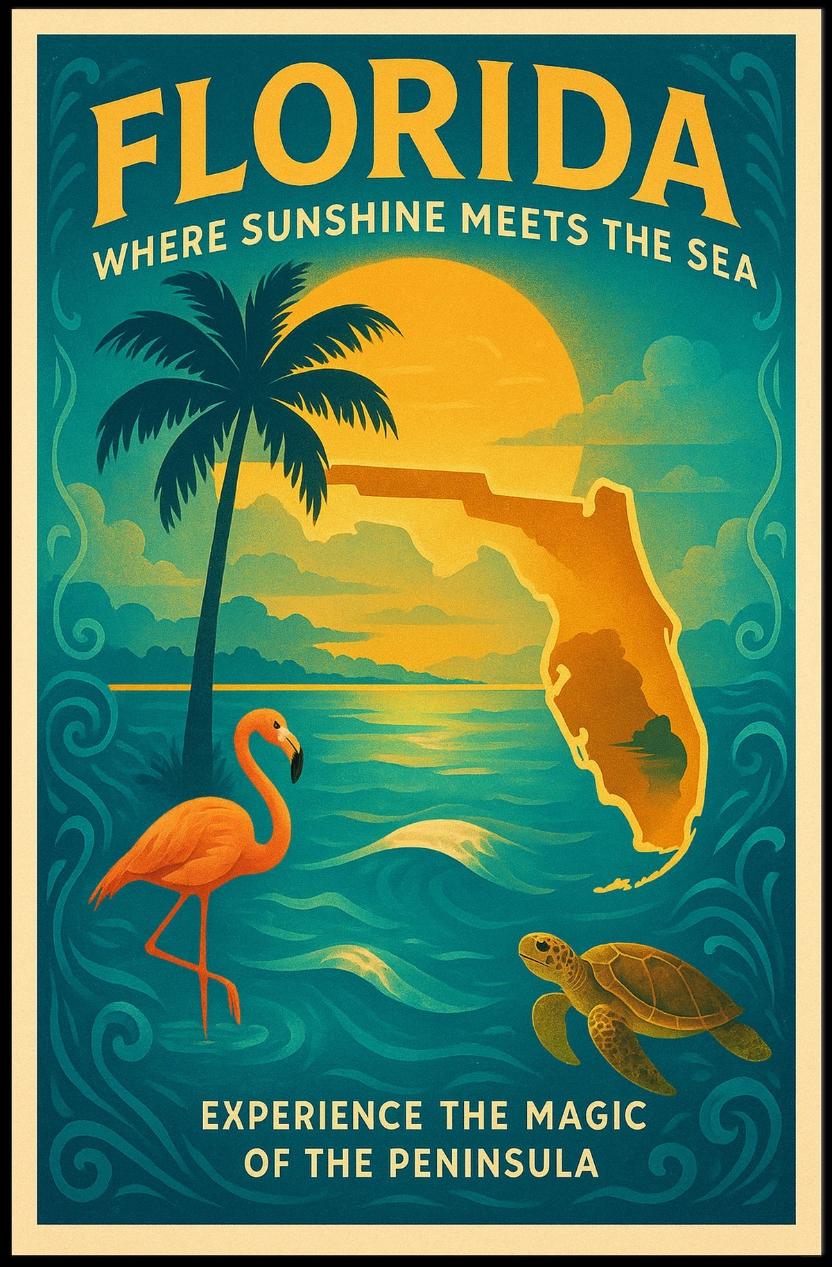 Florida Where Sunshine Meets the Sea Poster