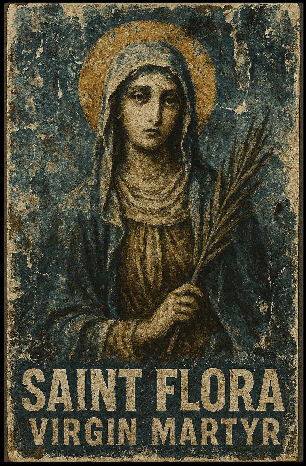 Saint Flora Vintage Religious Art Poster - Cultural Heritage Poster