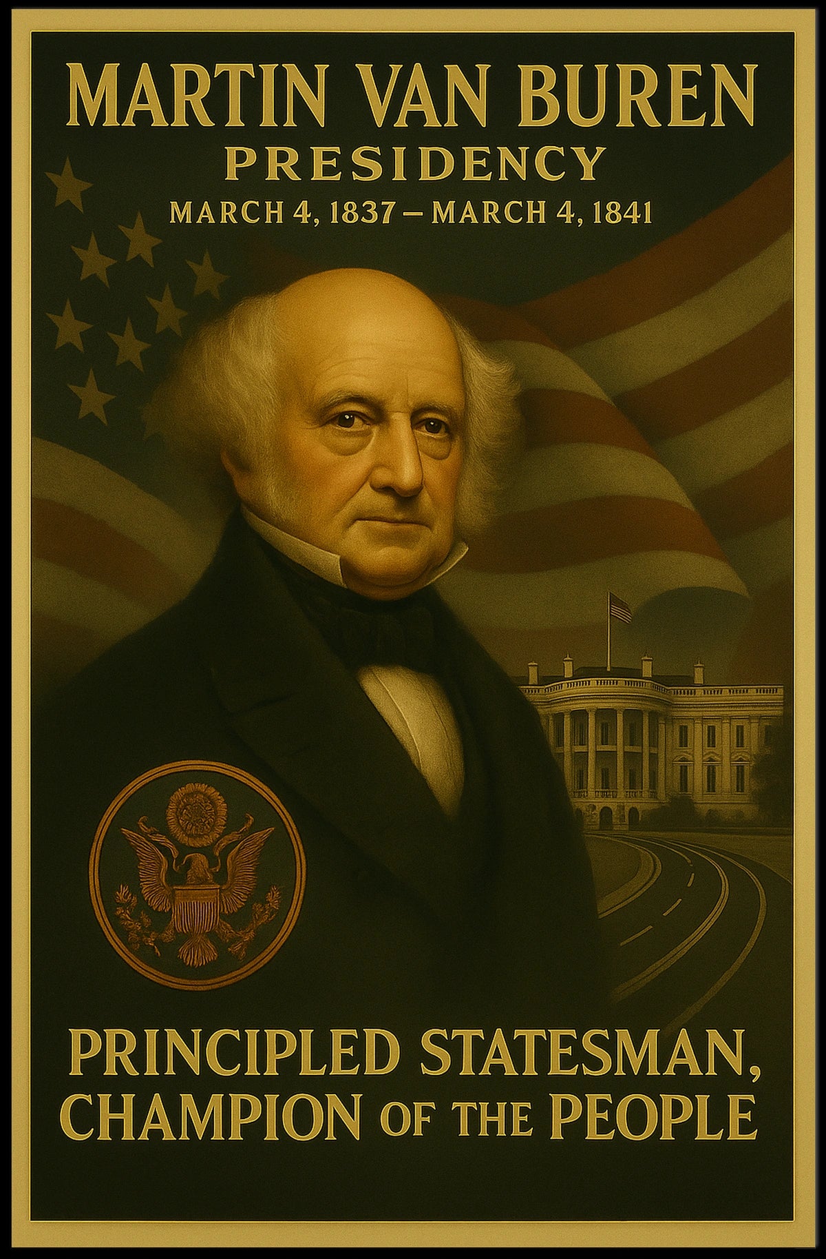 Martin Van Buren Presidential Legacy Historical Poster