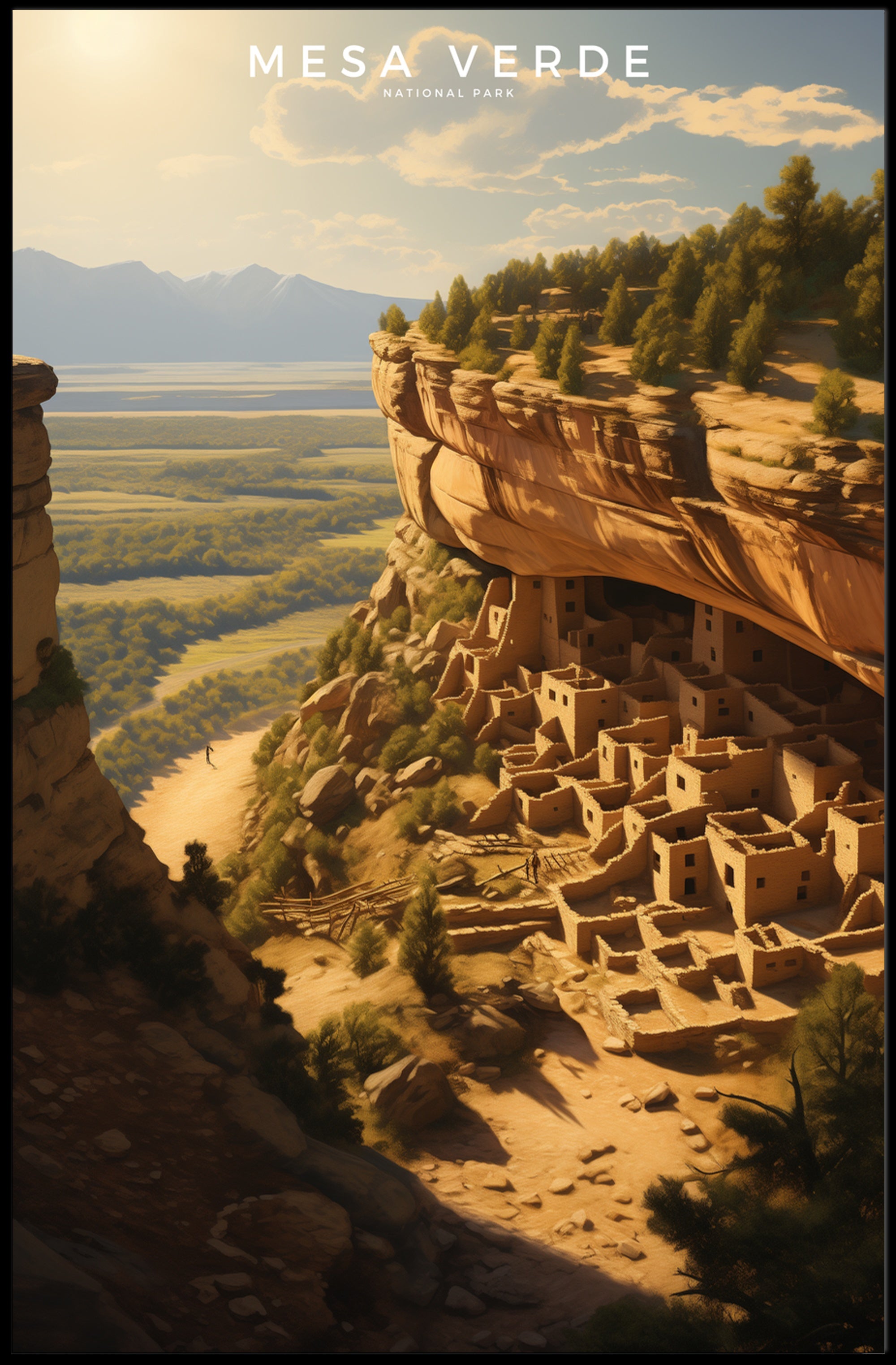 Mesa Verde Travel Poster Vintage Wall Art Print