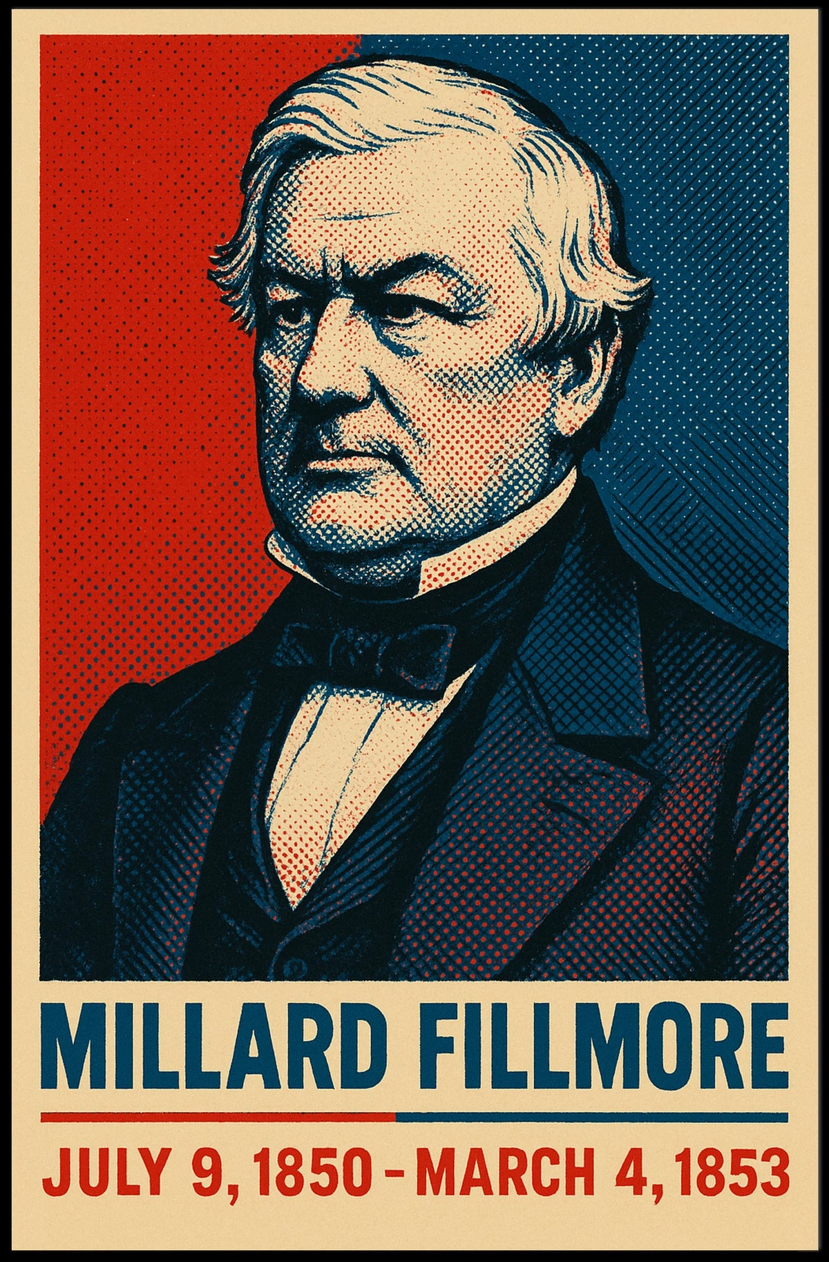 Millard Fillmore Presidential Term Vintage Collector Poster