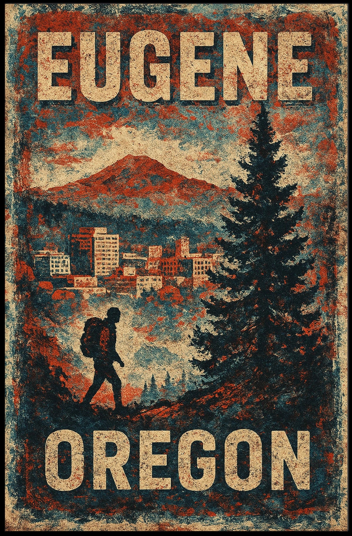 Explore Eugene, Oregon Poster
