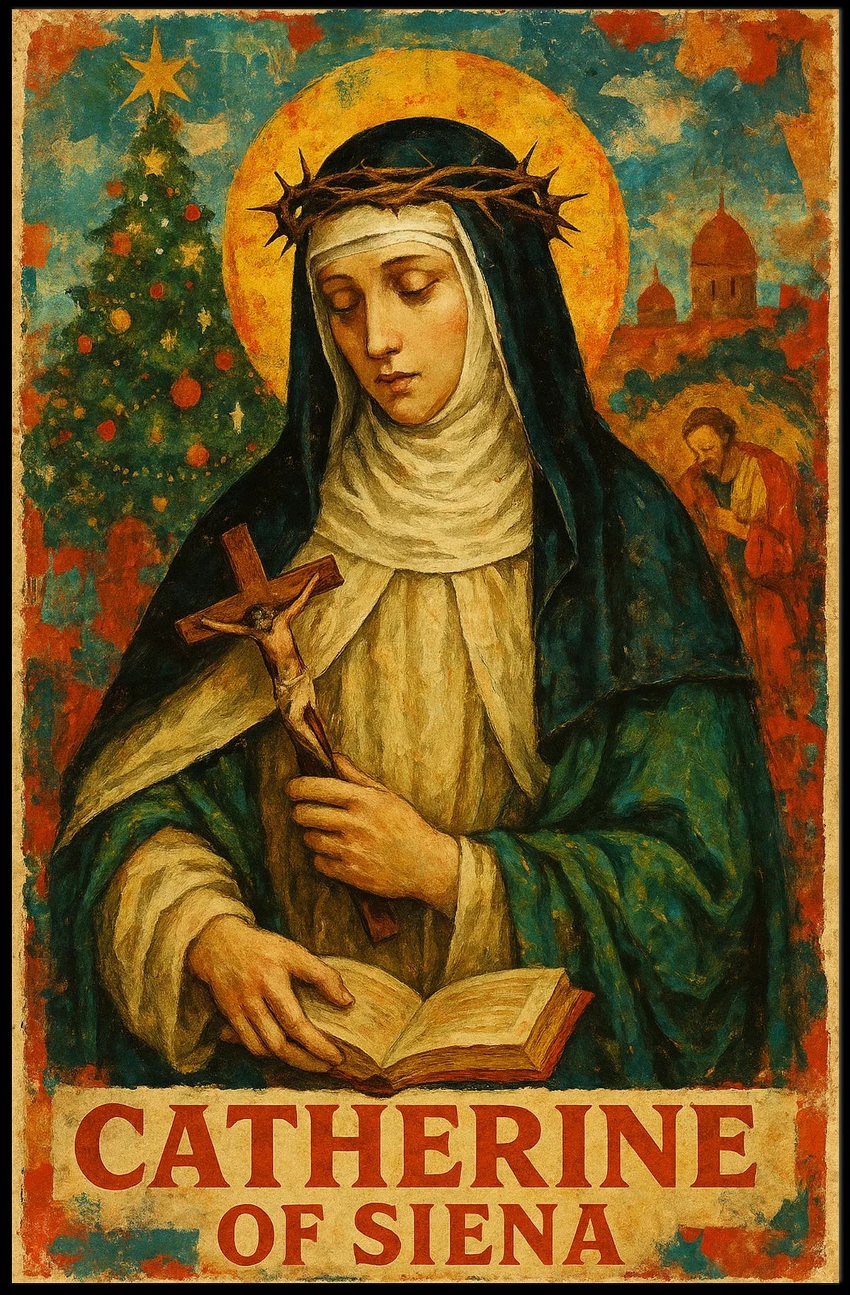 Saint Catherine of Siena Catholic Art Heritage Poster