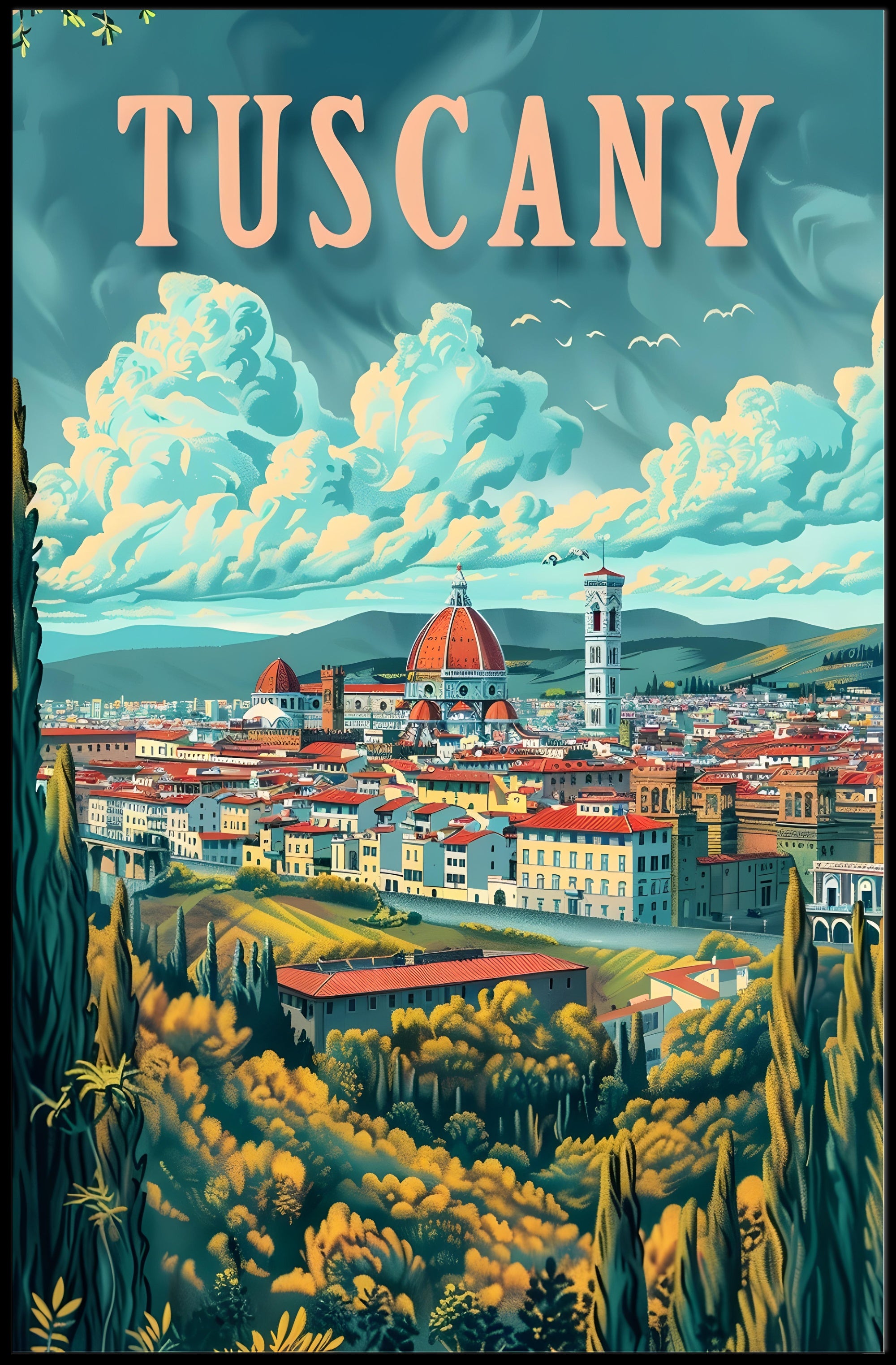 Scenic Tuscany Landscape Poster