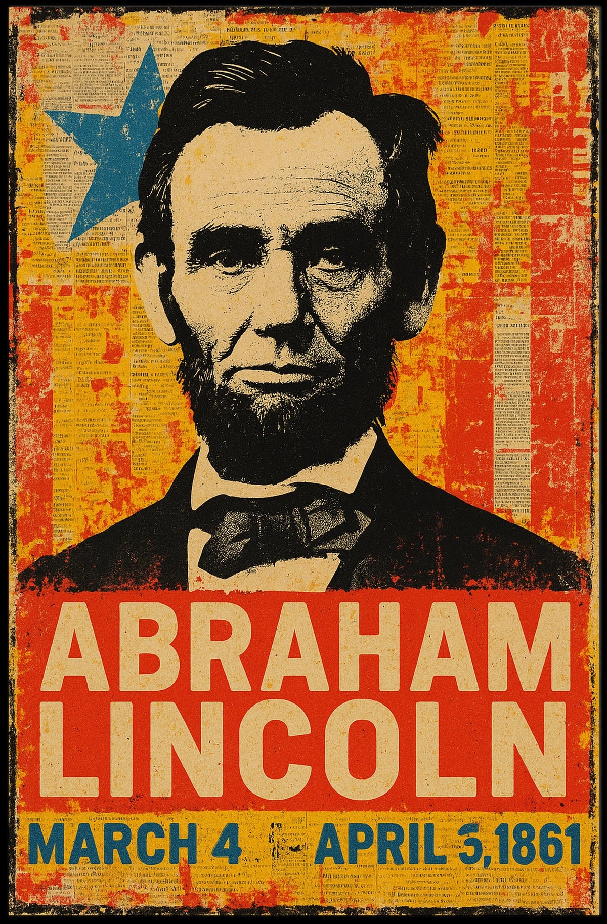 Abraham Lincoln 16th President of the United States Street Art Mashup Poster