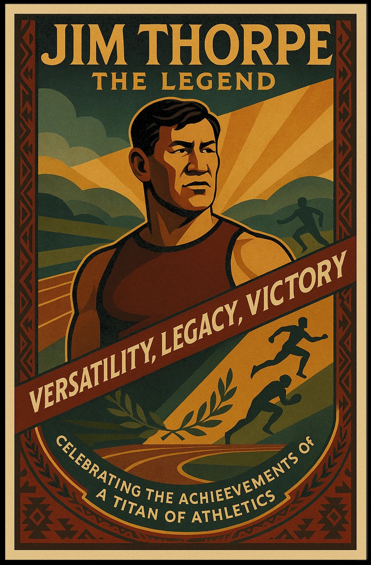Celebrating a Titan of Athletics Jim Thorpe Poster