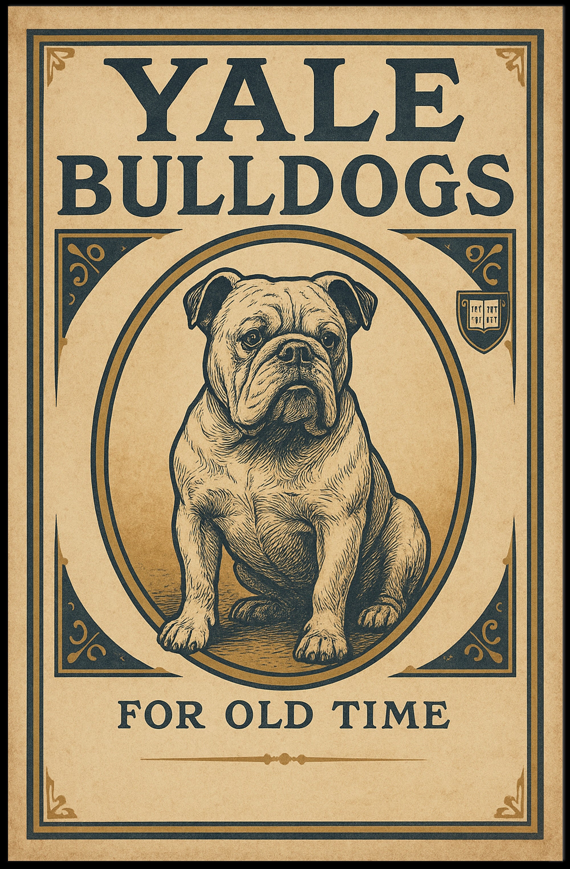 Yale Bulldogs Vintage Nostalgia Sports Poster