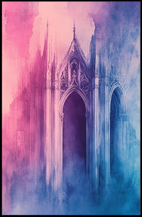 Gothic Dreamscape Watercolor Abstract Artistic Poster
