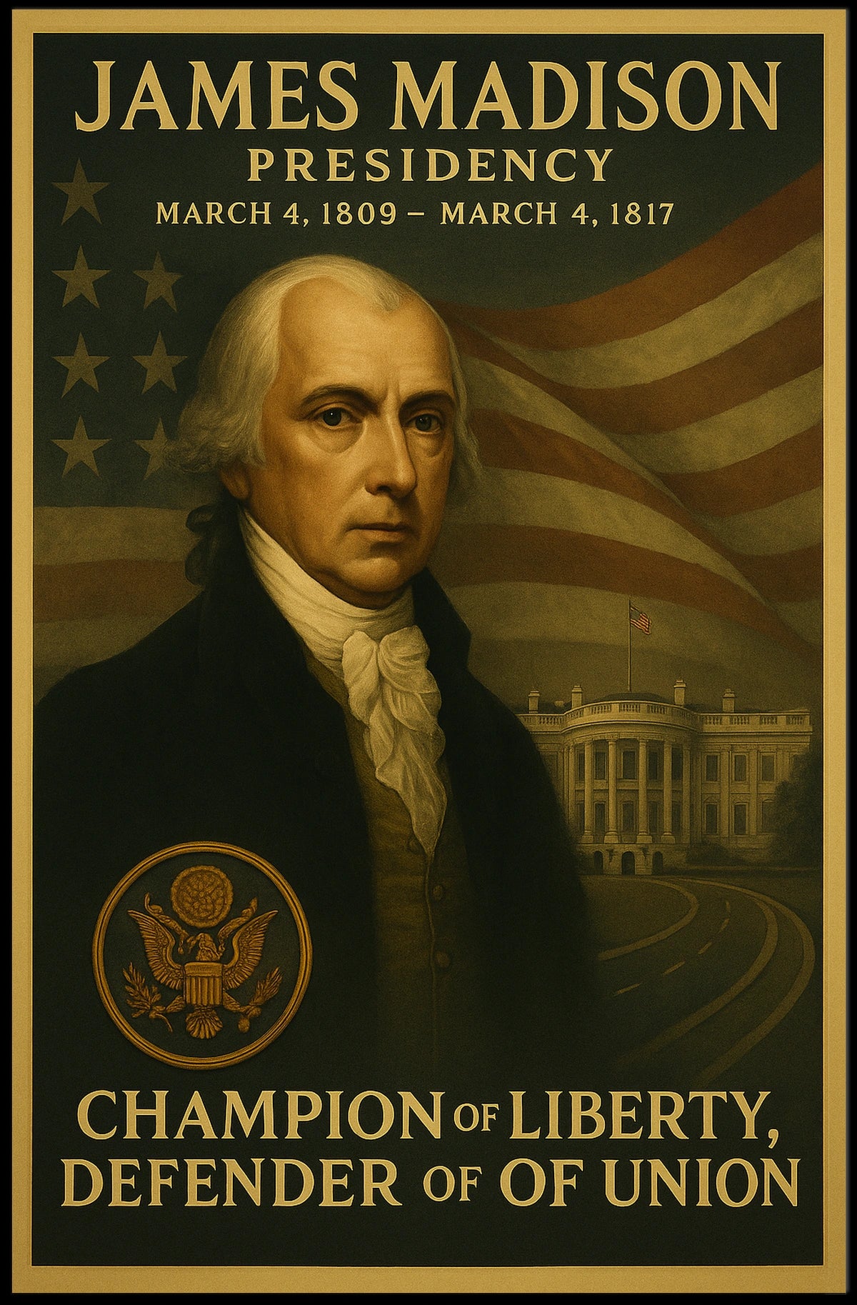 James Madison Founding Father Presidential Era Historical Poster