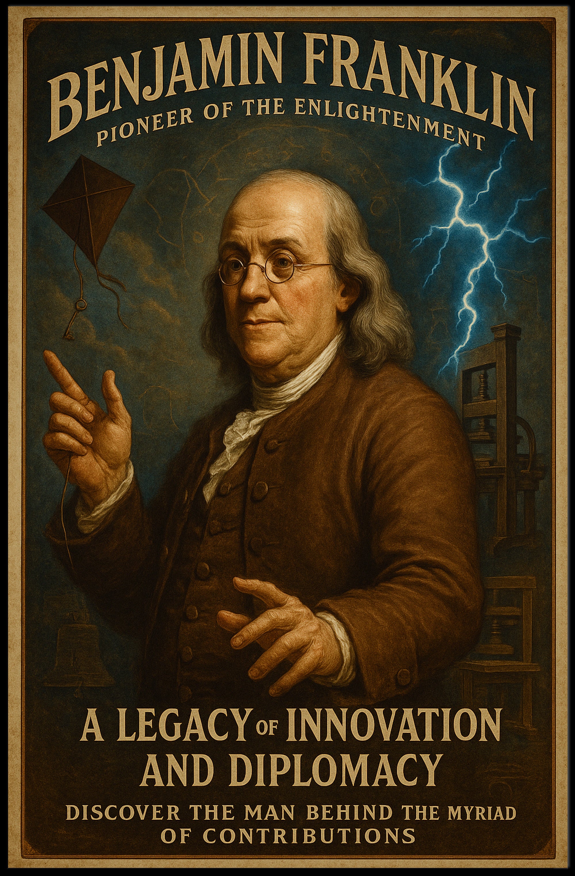 Benjamin Franklin Pioneer of the Enlightenment Poster PosterGoat