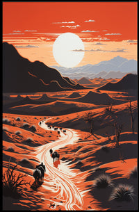 Expansive Desert Landscape Art Print - National Park Poster