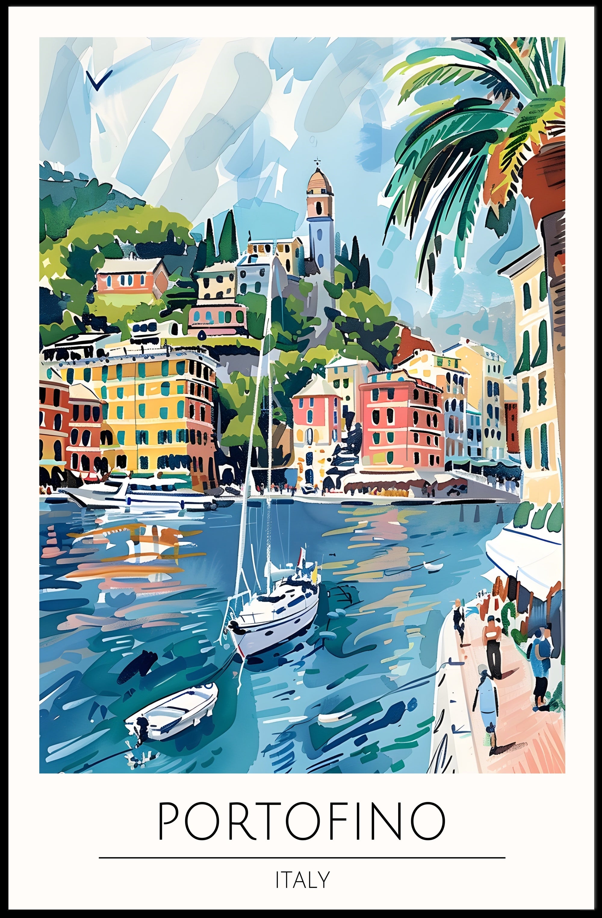 Portofino Harbor Poster PosterGoat
