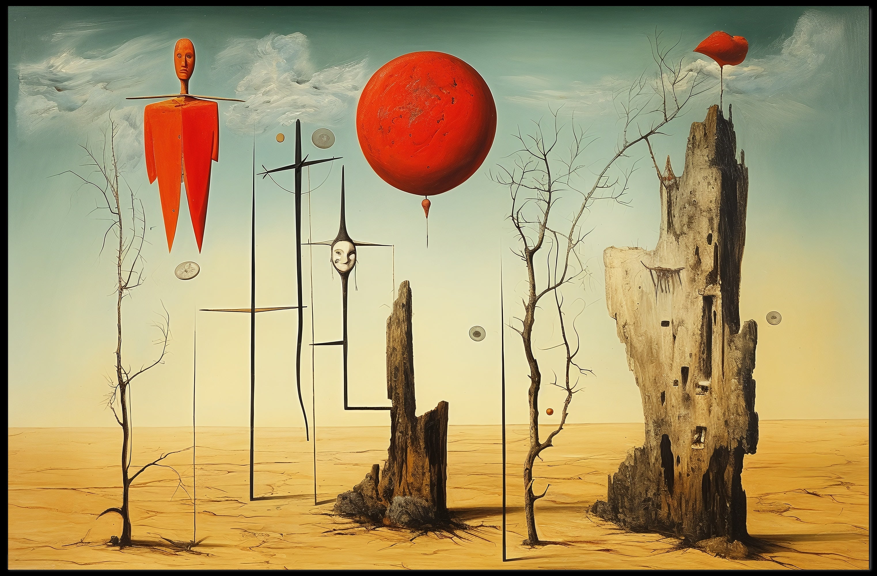 Surreal Desert Landscape Art Poster - Abstract or Artistic Poster