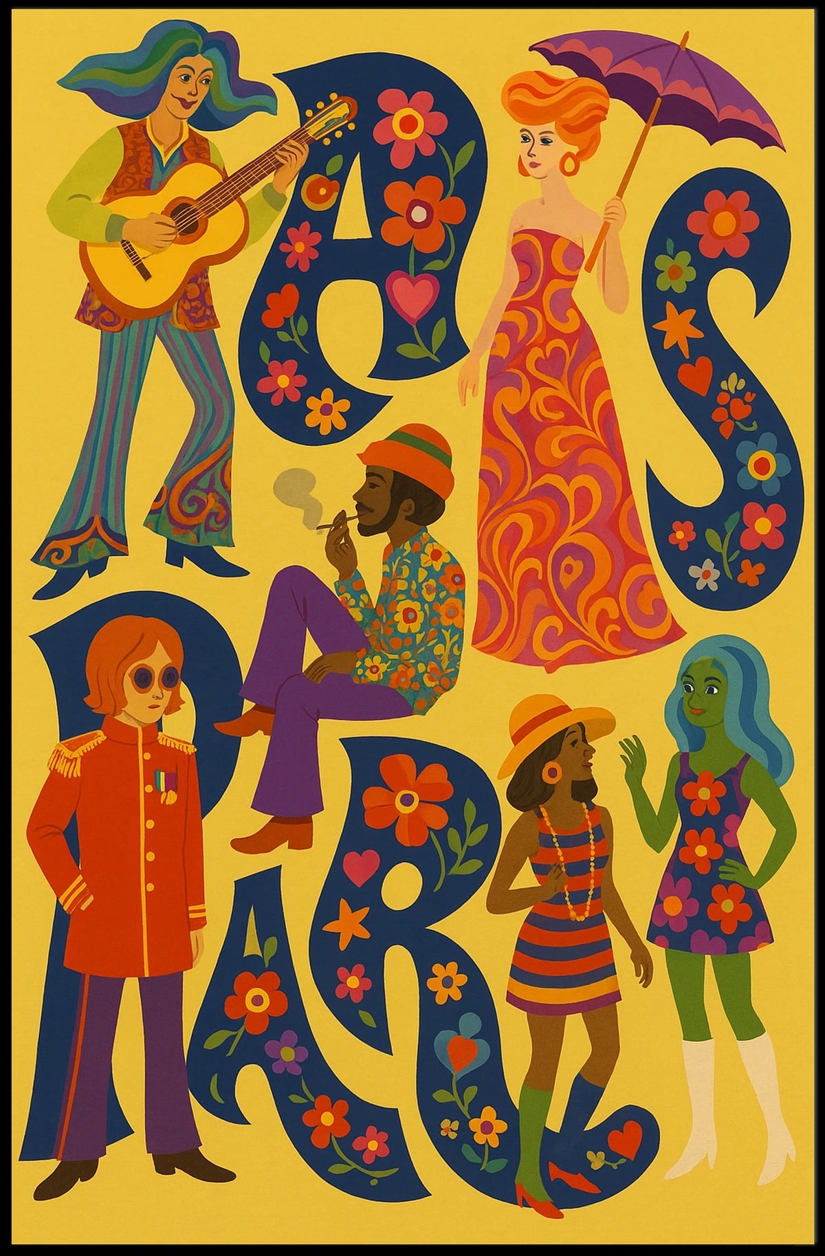 Retro Vibes A Colorful Celebration Poster