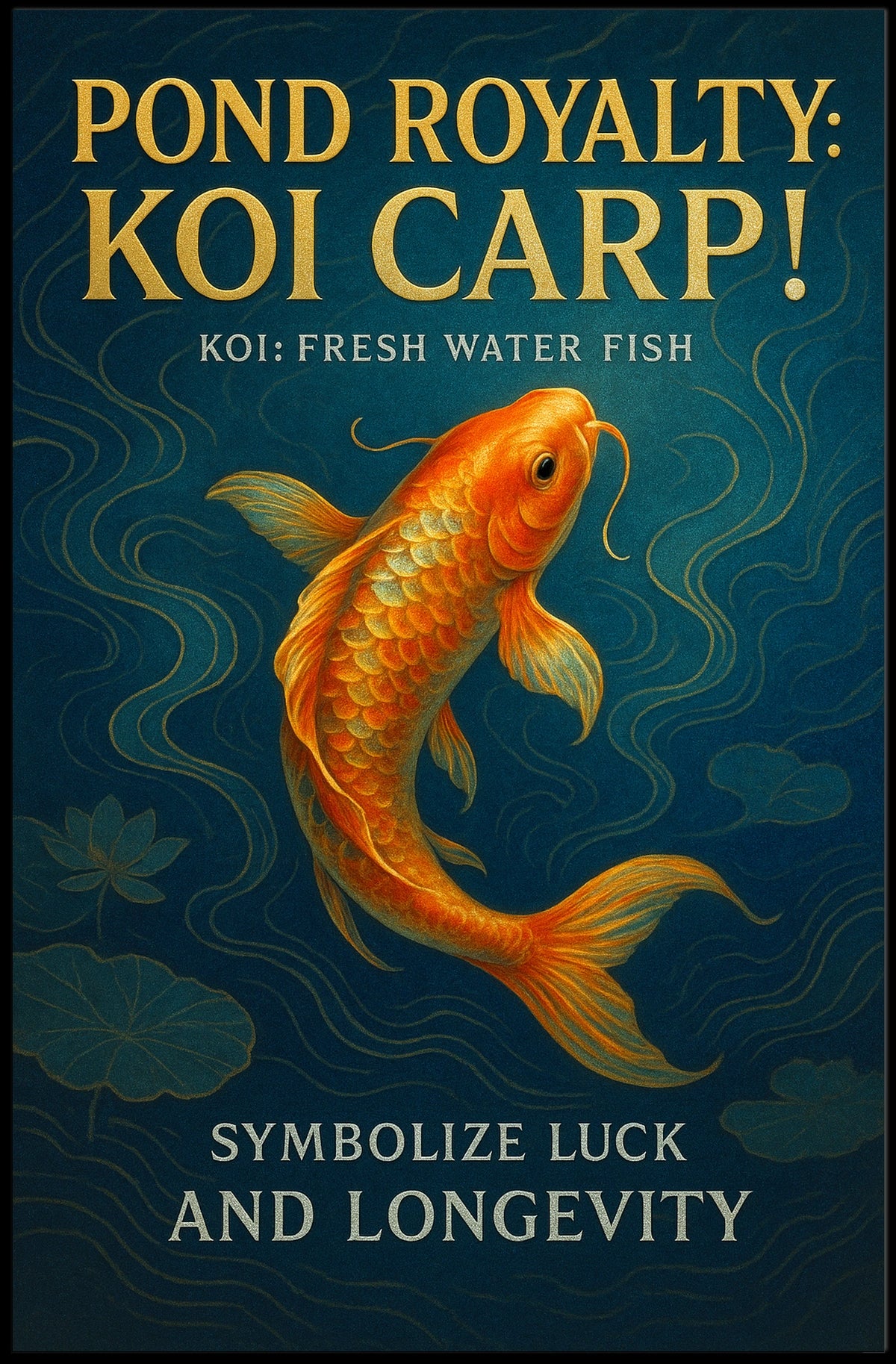 Pond Royalty Koi Carp Poster