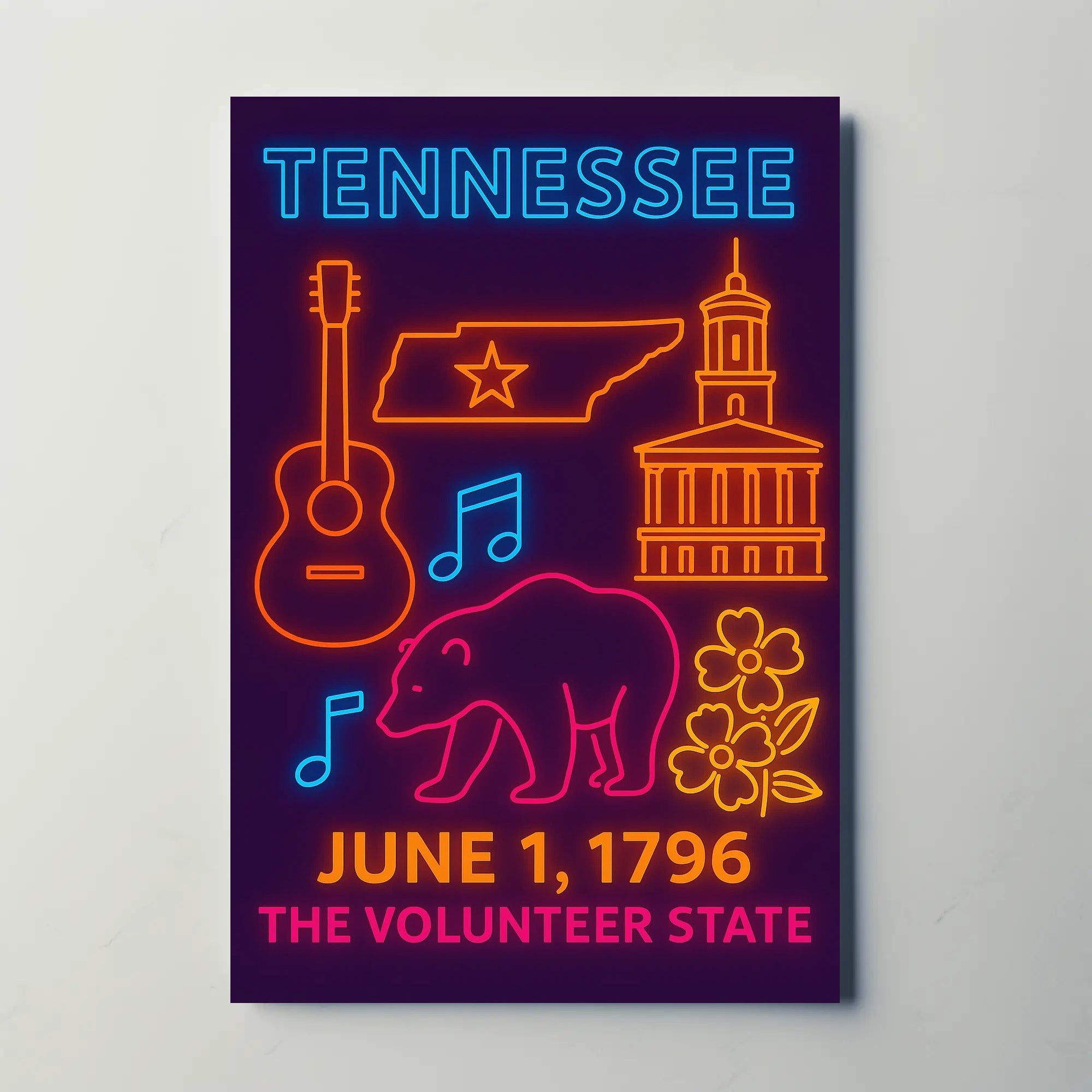 Tennessee Neon Celebration Cultural or Heritage Poster