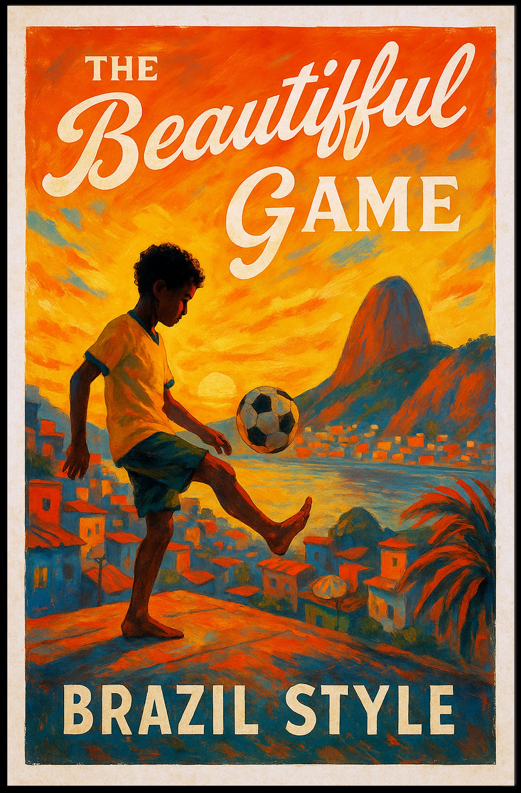 The Beautiful Game Brazil Style Poster PosterGoat