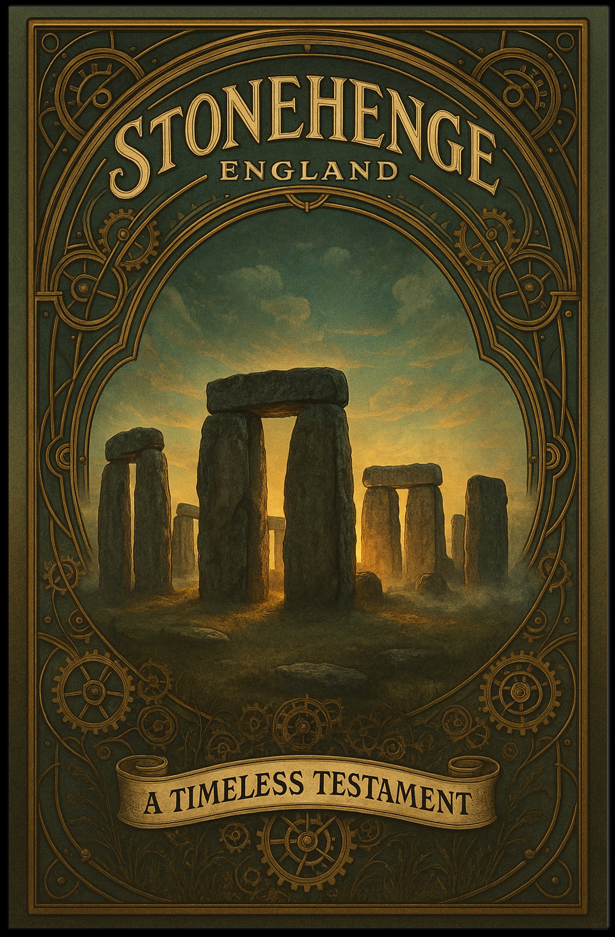 Stonehenge Timeless Travel Poster Vintage Wall Art