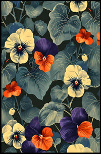 Vibrant Floral Elegance: Modern Botanical Artistic Poster