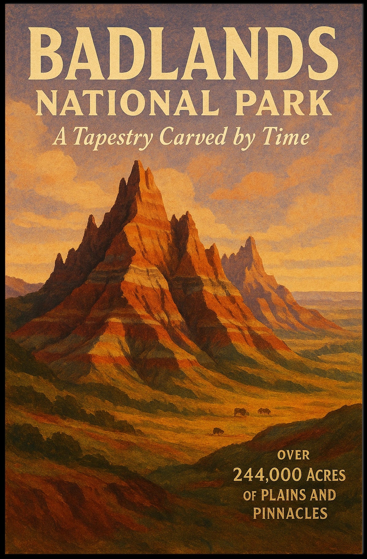Badlands National Park A Tapestry Poster
