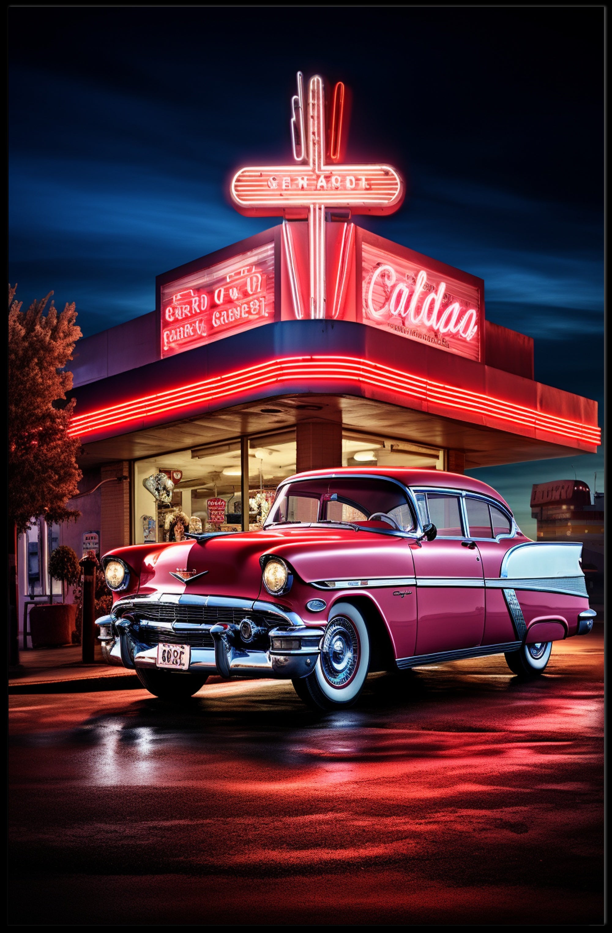 Classic Americana Neon Nights Poster