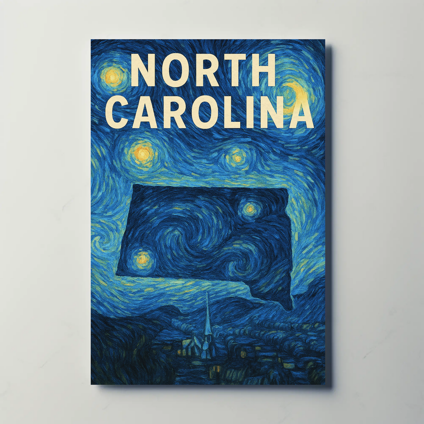 North Carolina Starry Night Poster
