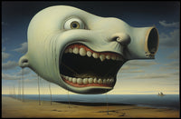 Surreal Floating Head Seaside Abstract Artistic Poster