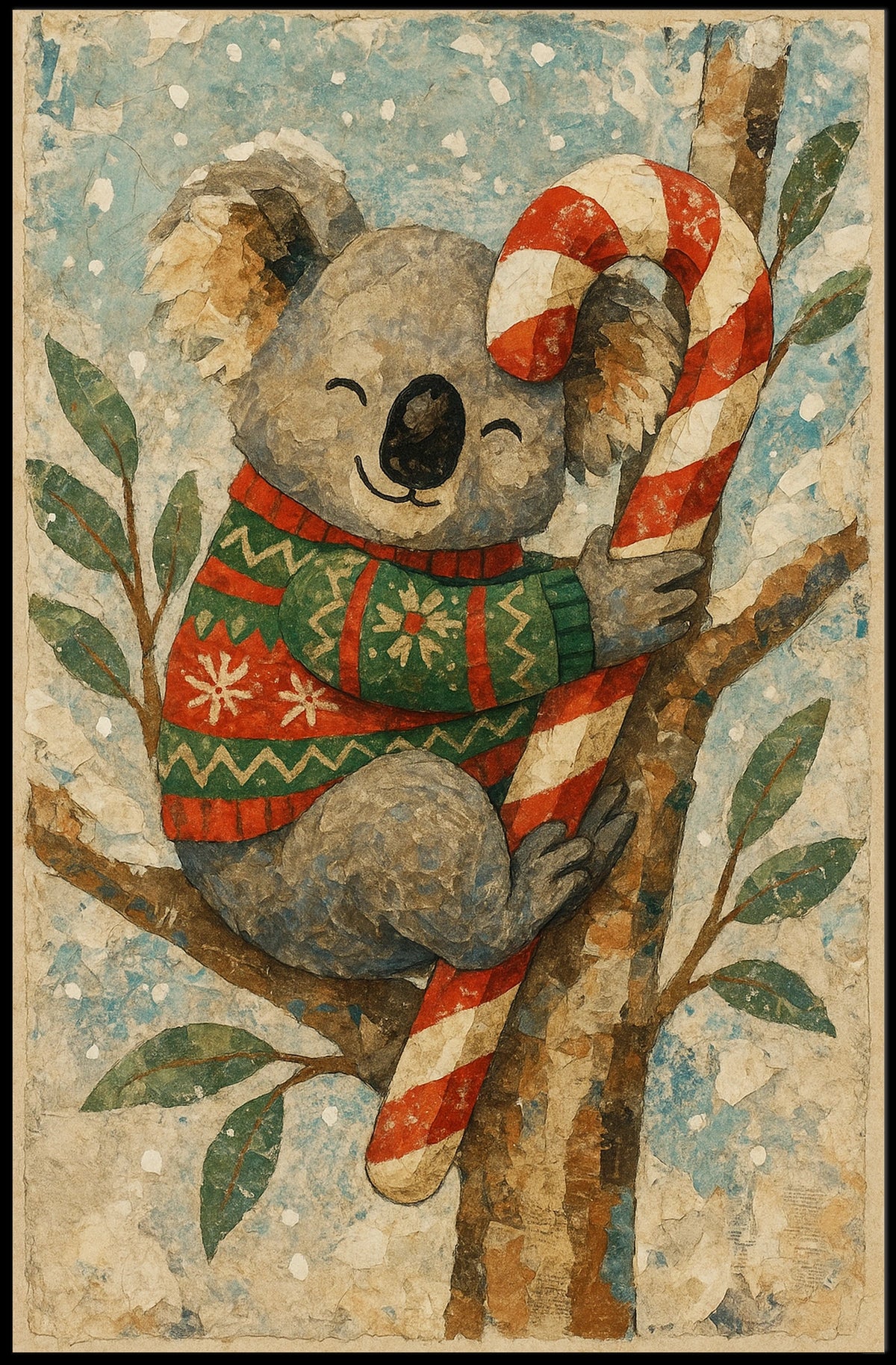 Koala Forest Meadowland Horizon Watercolor Illustration Poster